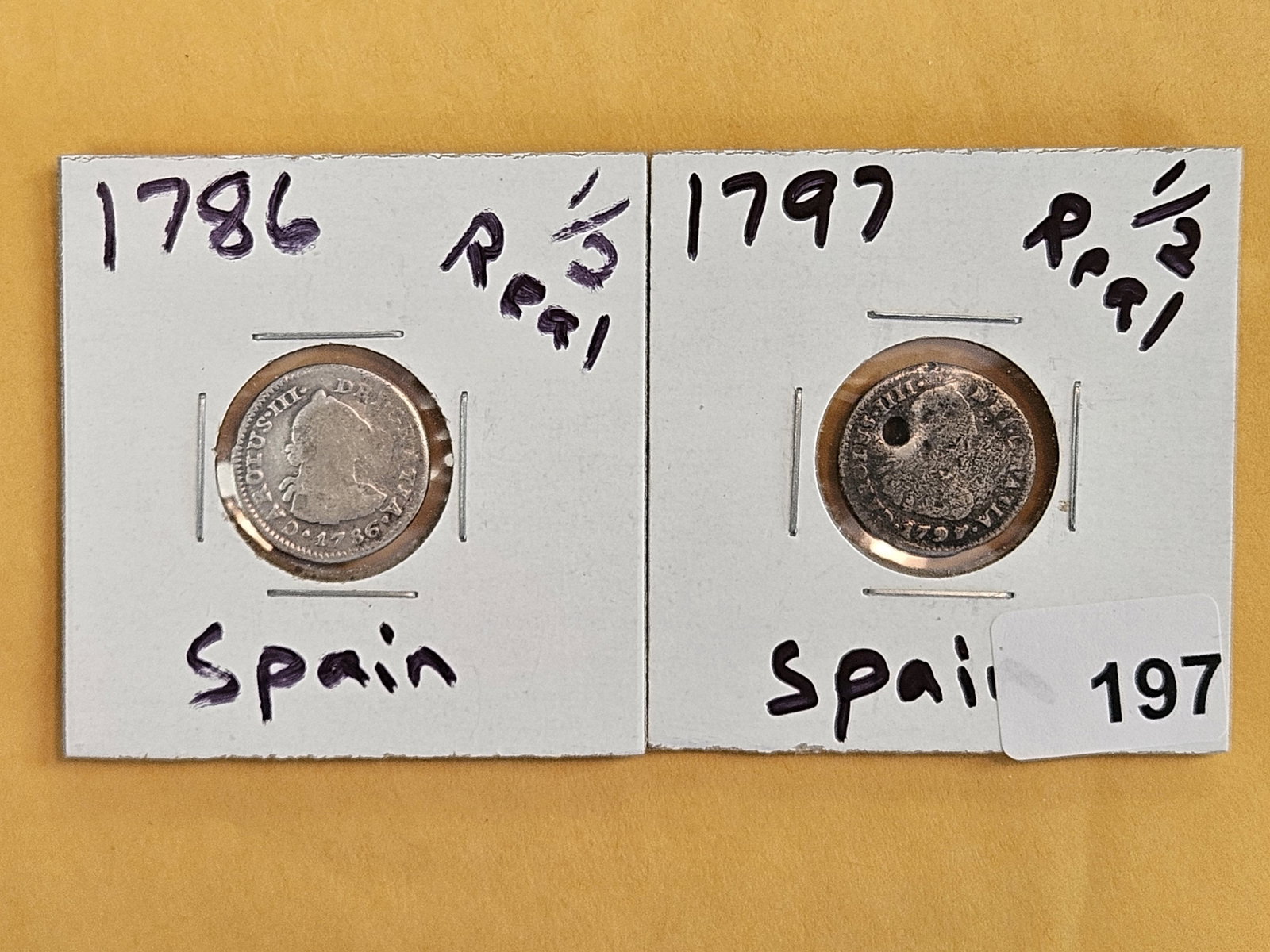 1786 and 1797 Spain silver 1/2 reals - 2