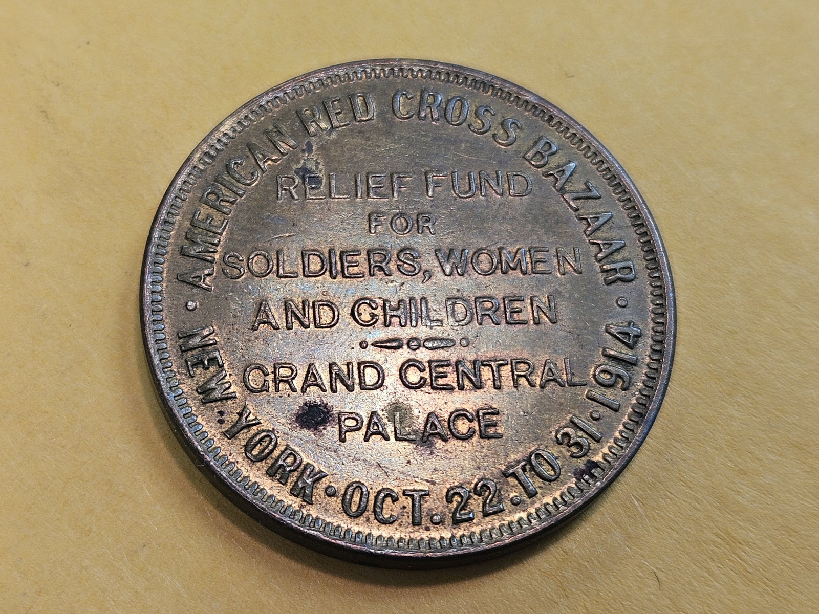 * Scarce Uncirculated Red-Brown Brilliant 1914 Token - 7