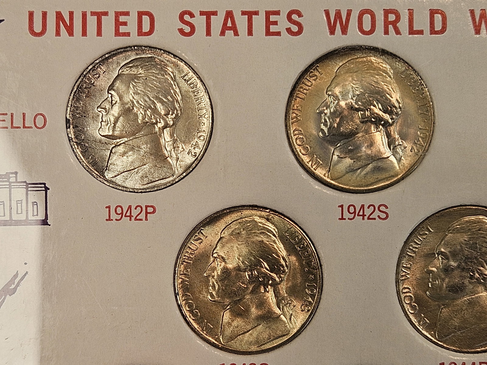 Choice to Very Choice Brilliant Uncirculated Silver Wartime Jefferson Nickel set - 2