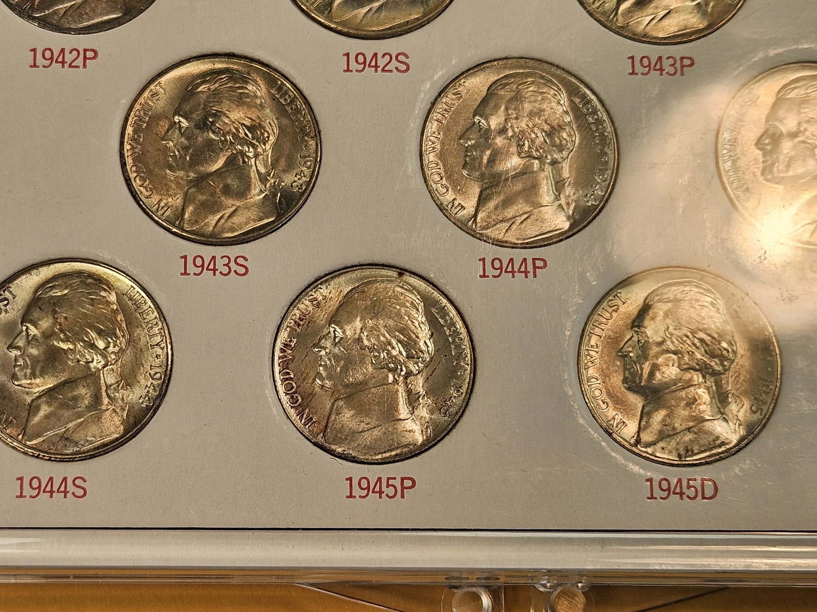 Choice to Very Choice Brilliant Uncirculated Silver Wartime Jefferson Nickel set - 7