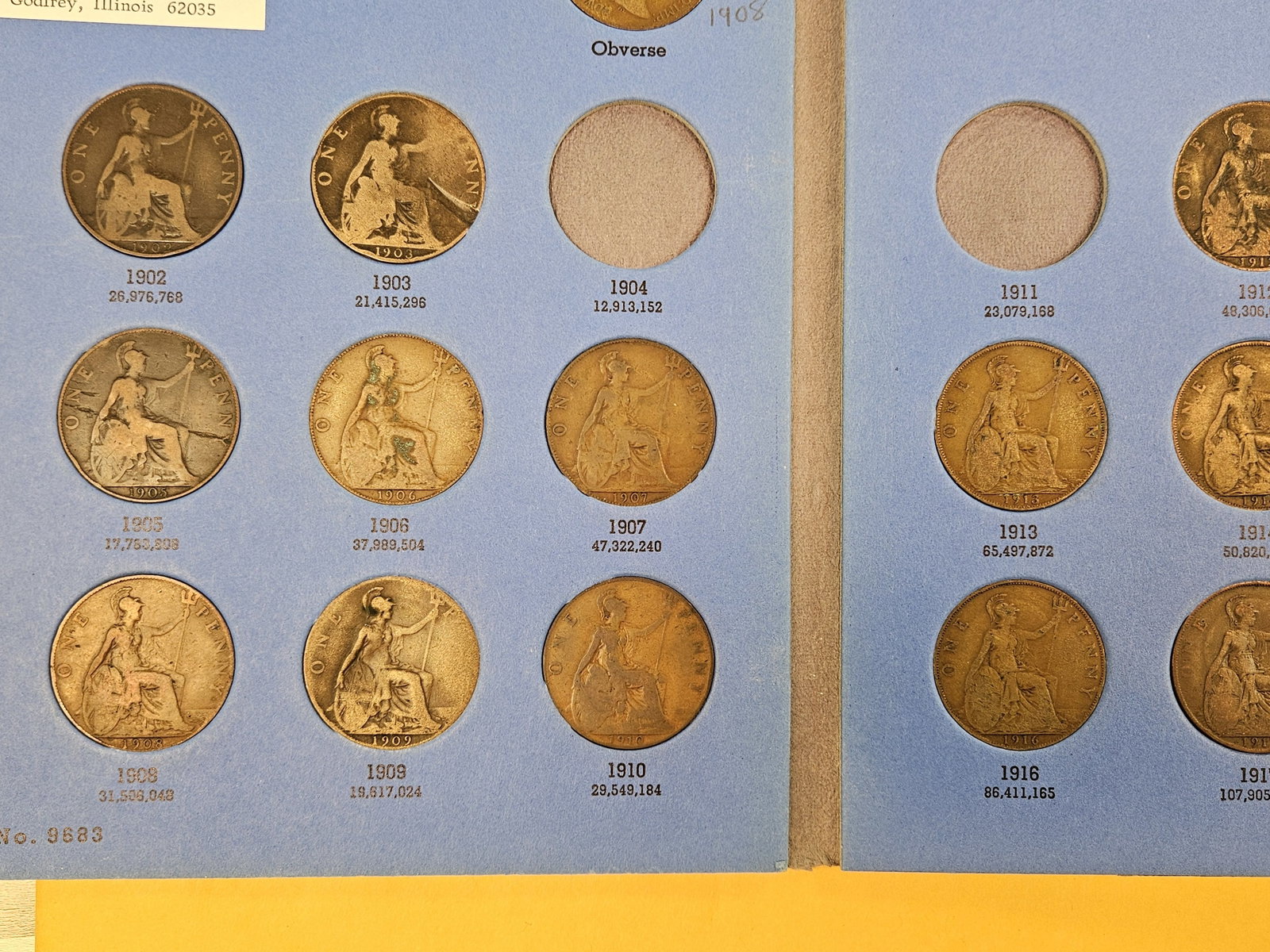Two, mostly complete, Great Britain pennies Albums - 2