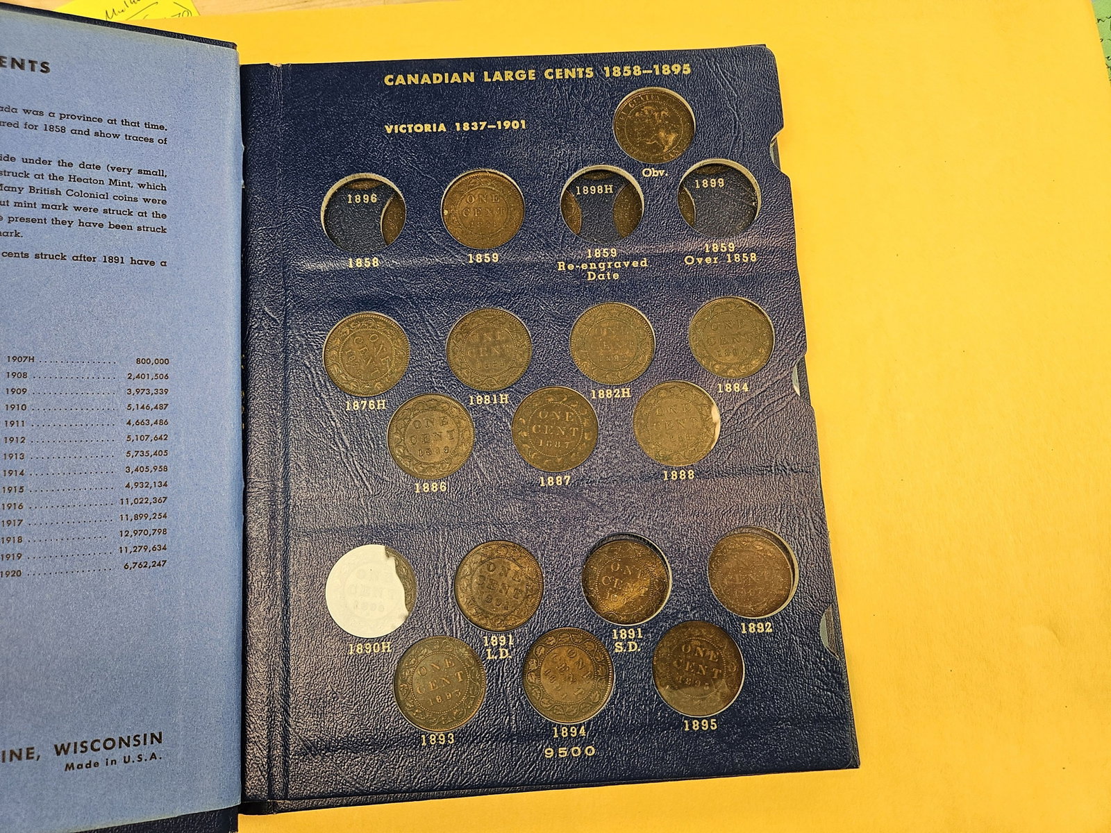 Canadian Large Cent collection - 2