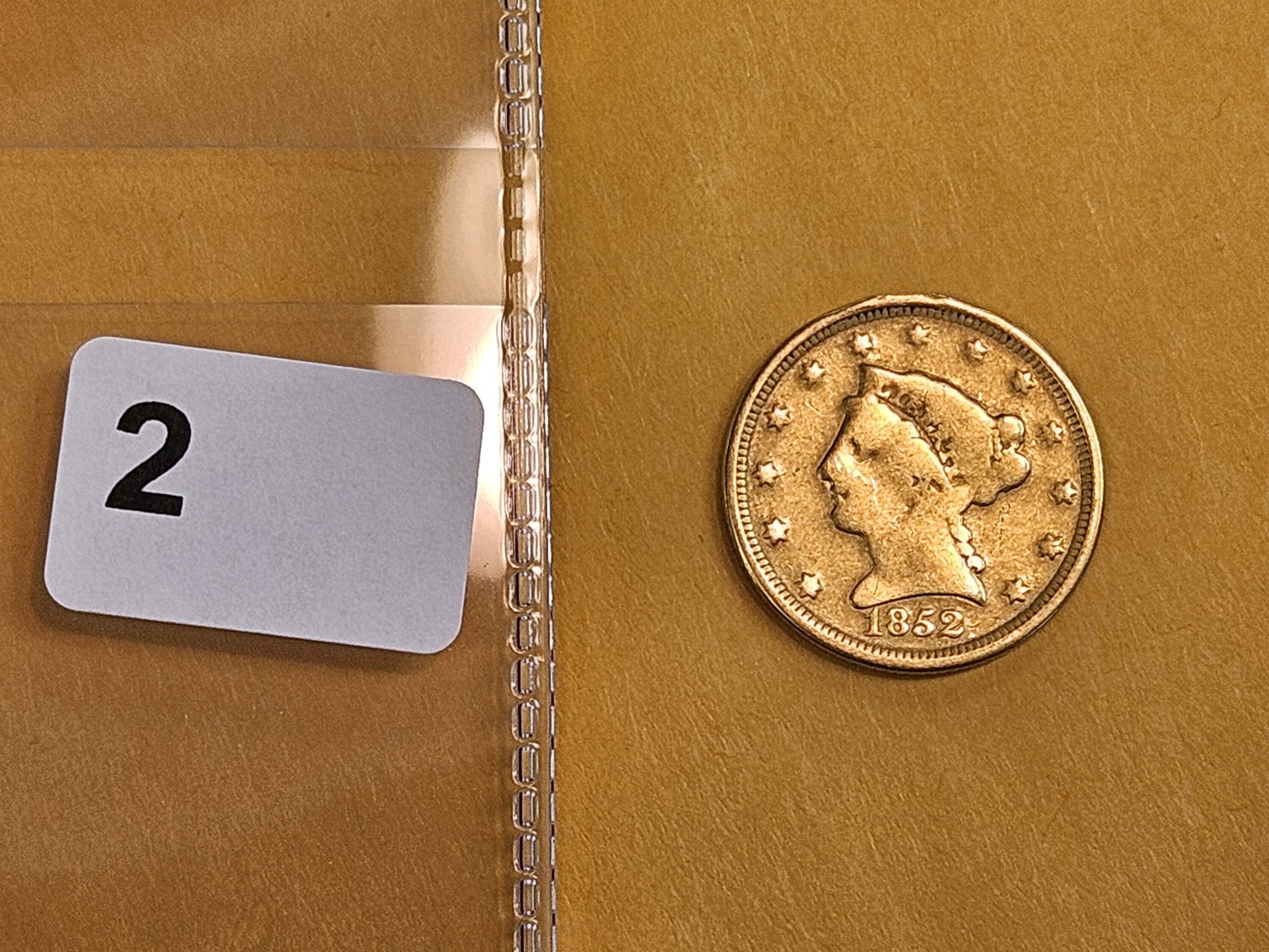 GOLD! 1852 Gold Liberty Head $2.5 Dollar Quarter Eagle - 2