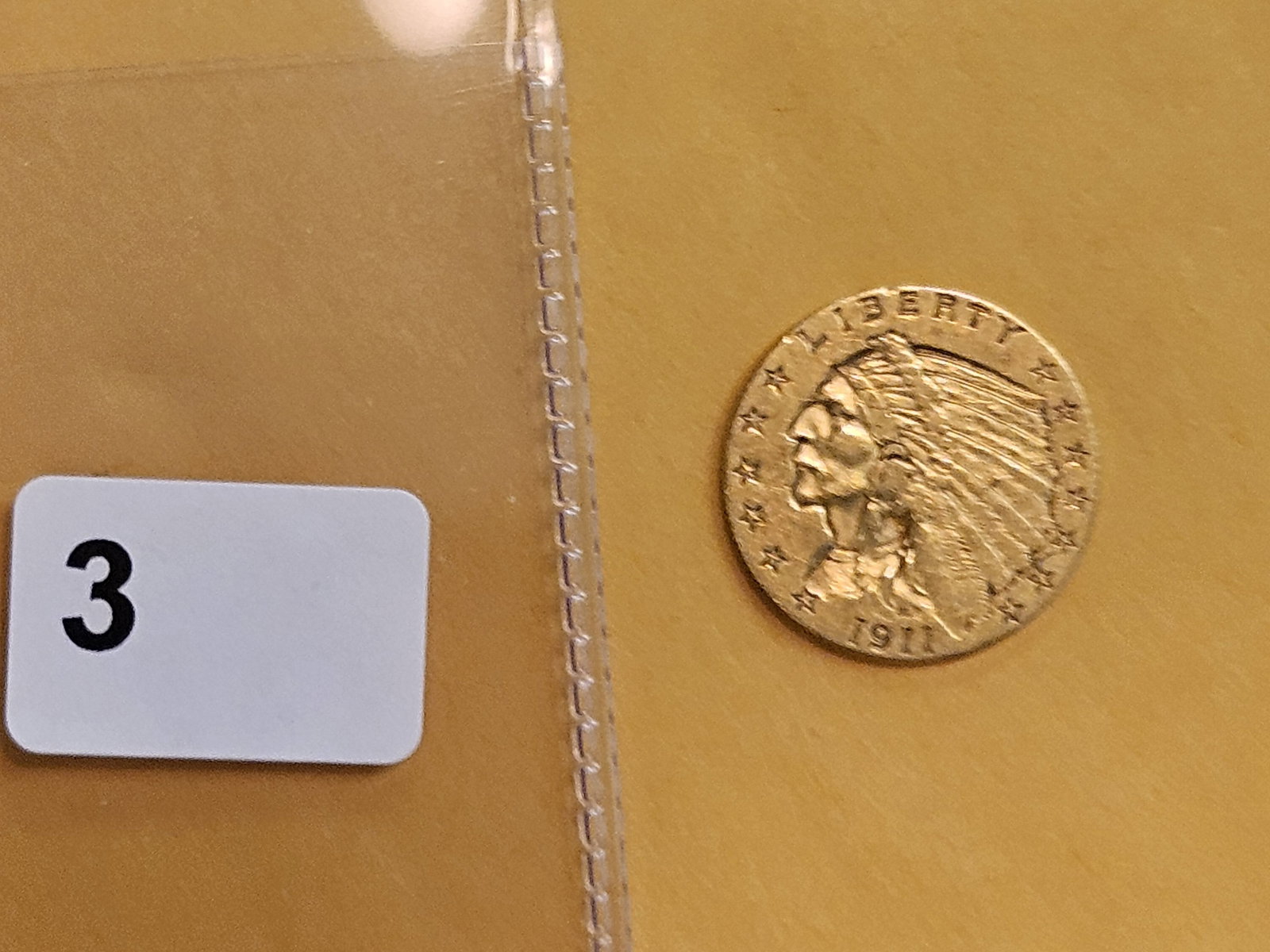 GOLD! Brilliant About Uncirculated 1911 Indian Head $2.5 Dollars - 2