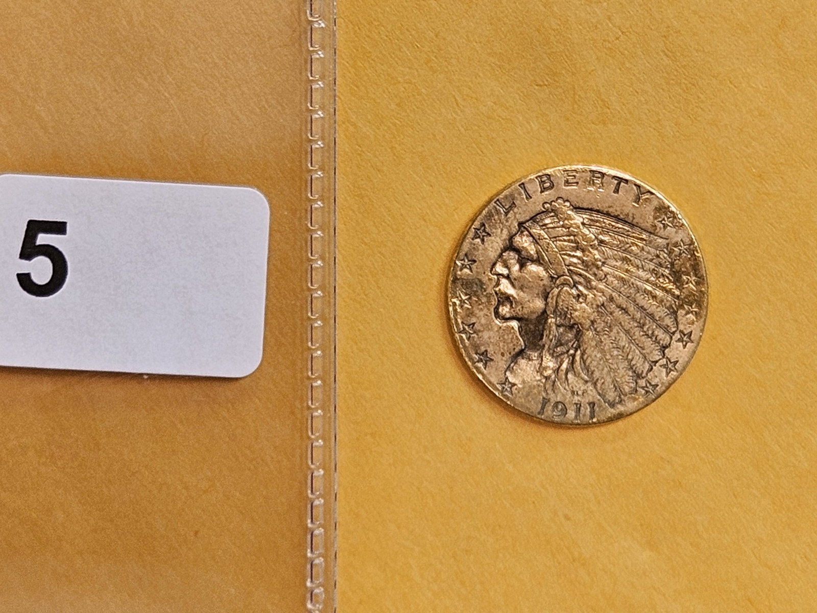 GOLD! 1911 Gold Indian Head $2.5 Dollar Quarter Eagle - 2