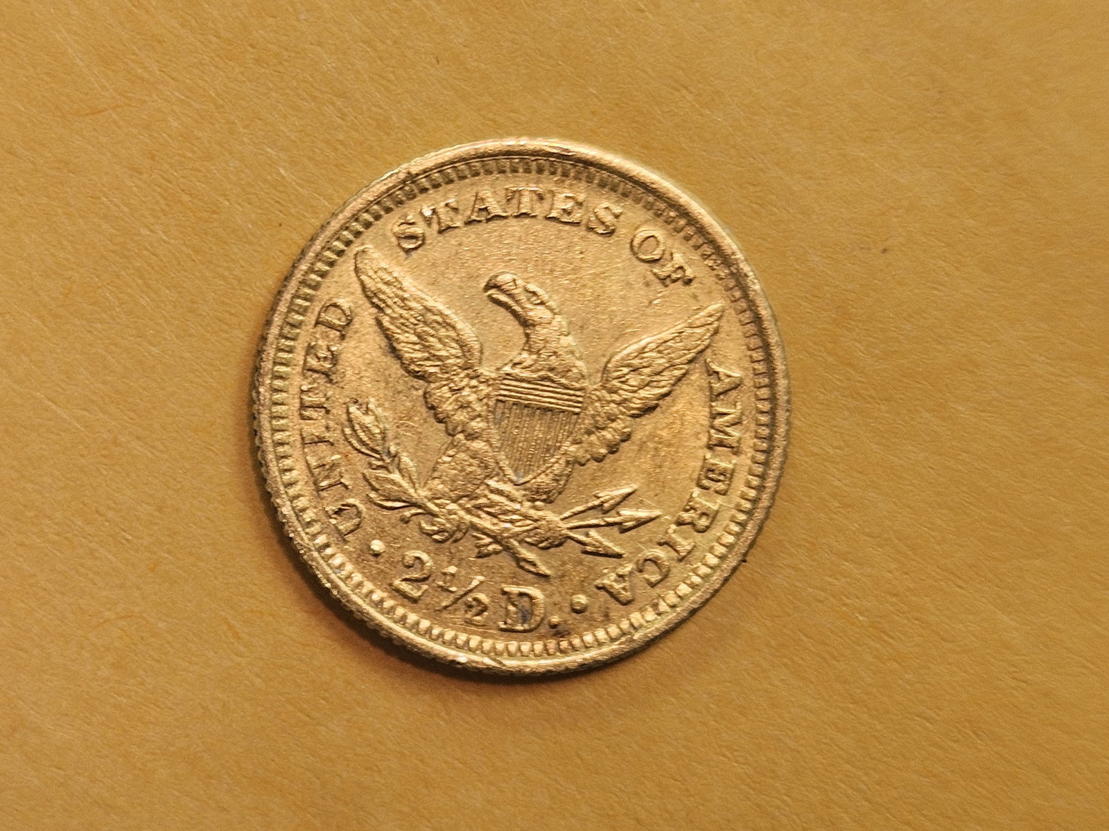 GOLD! 1862 Civil War Issue Liberty Head GOLD $2.5 Dollar Quarter Eagle - 7