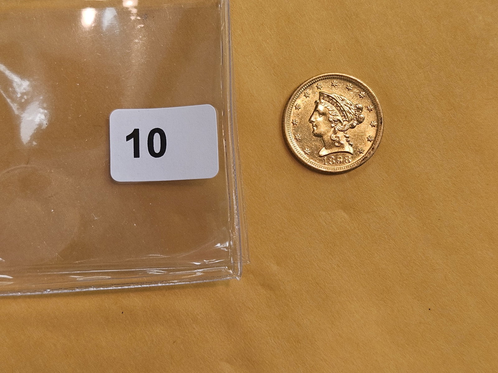 GOLD! Brilliant About Uncirculated 1898 Gold Liberty Head $2.5 Dollar Quarter Eagle - 2