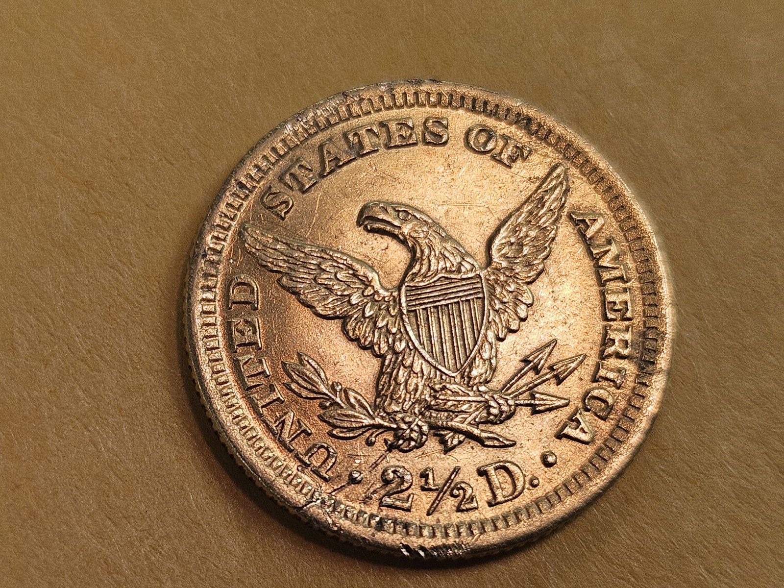 GOLD! Brilliant About Uncirculated 1898 Gold Liberty Head $2.5 Dollar Quarter Eagle - 4