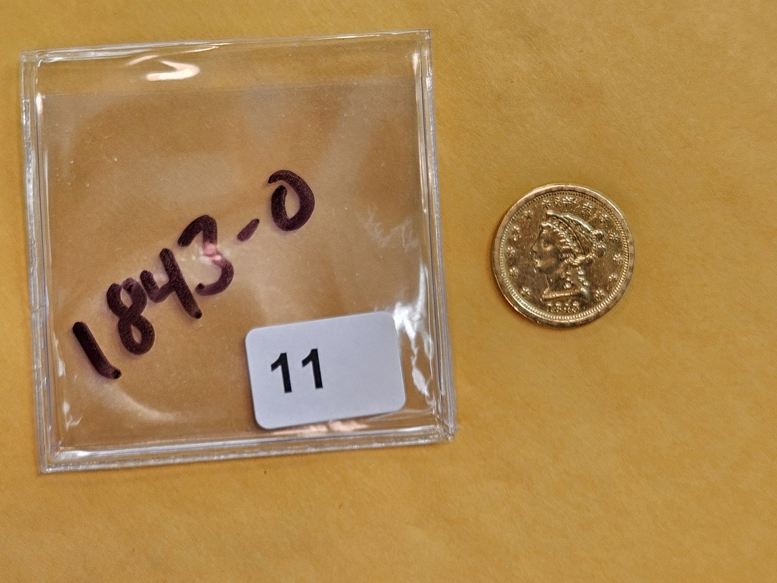 GOLD! Better Date 1843-O GOLD Liberty Head $2.5 Dollars - 2