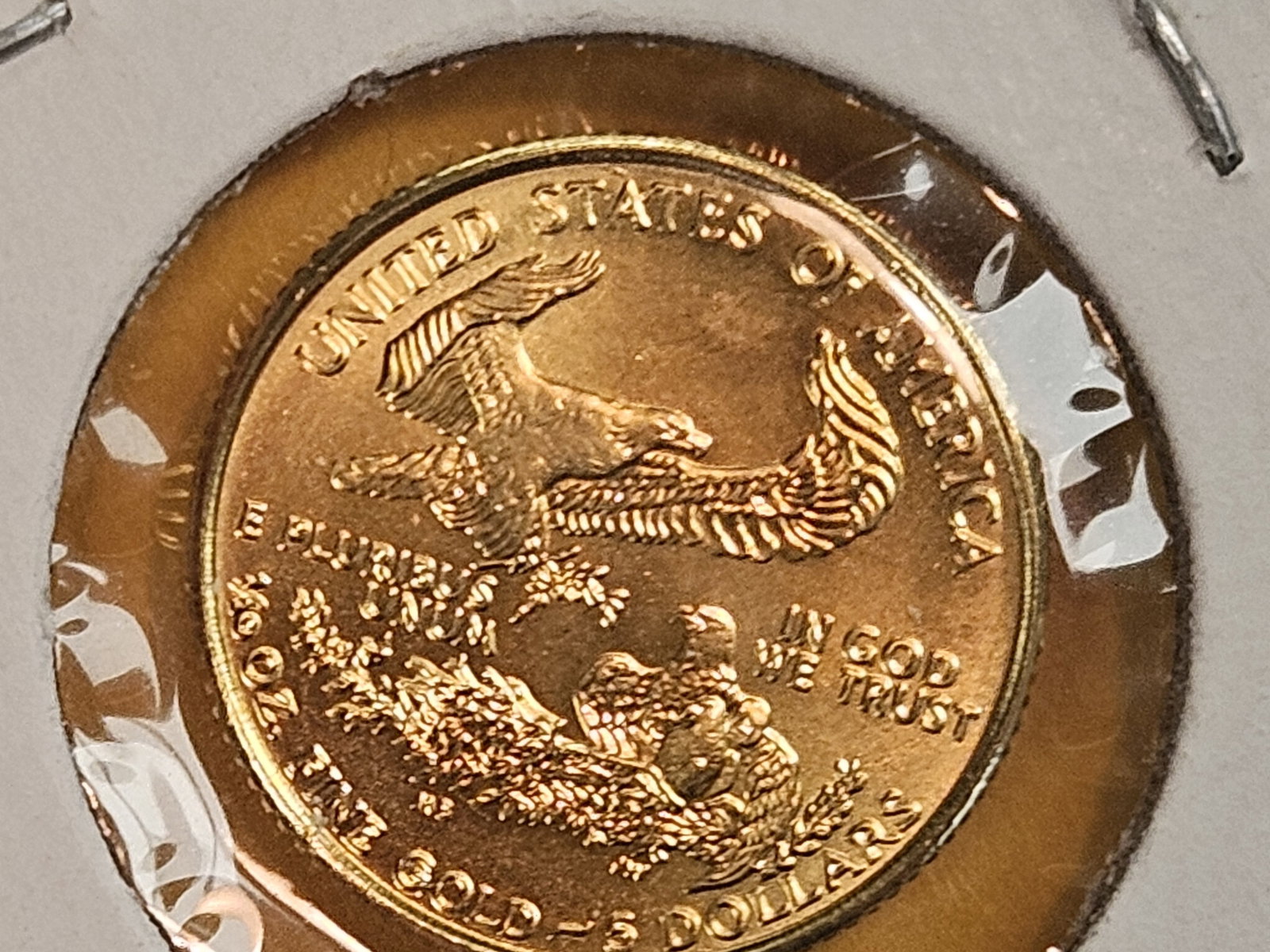 GOLD! GEM Brilliant Uncirculated 1999 American Silver Eagle Five Dollars - 4