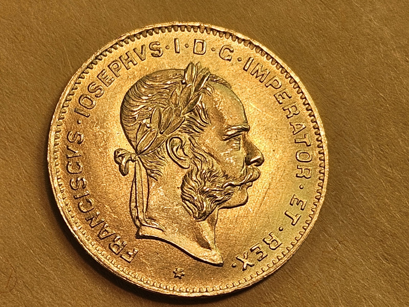 GOLD! GEM Brilliant Uncirculated 1892 Gold Austria 4 florins 10 francs - 3