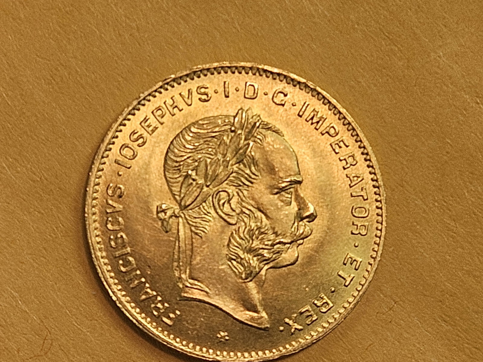 GOLD! GEM Brilliant Uncirculated 1892 Gold Austria 4 florins 10 francs - 4