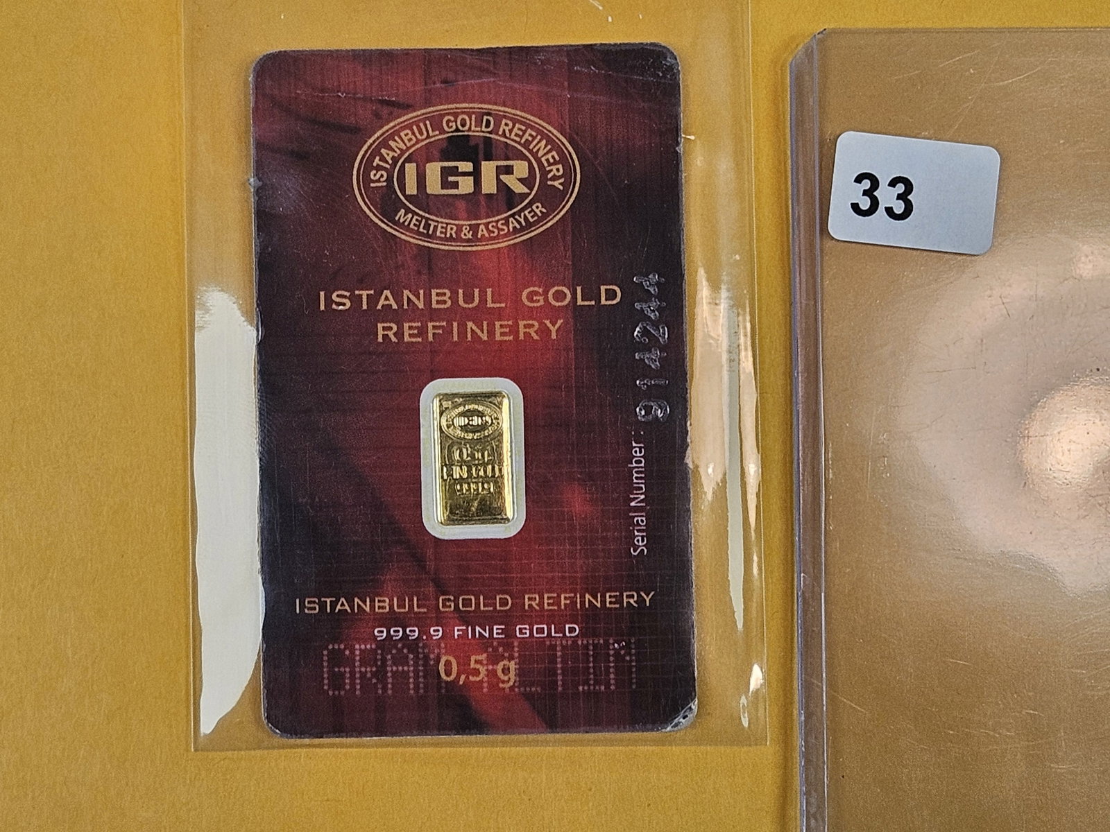 GOLD! Istanbul Gold Refinery One-Half Gram .9999 fine gold bar - 2