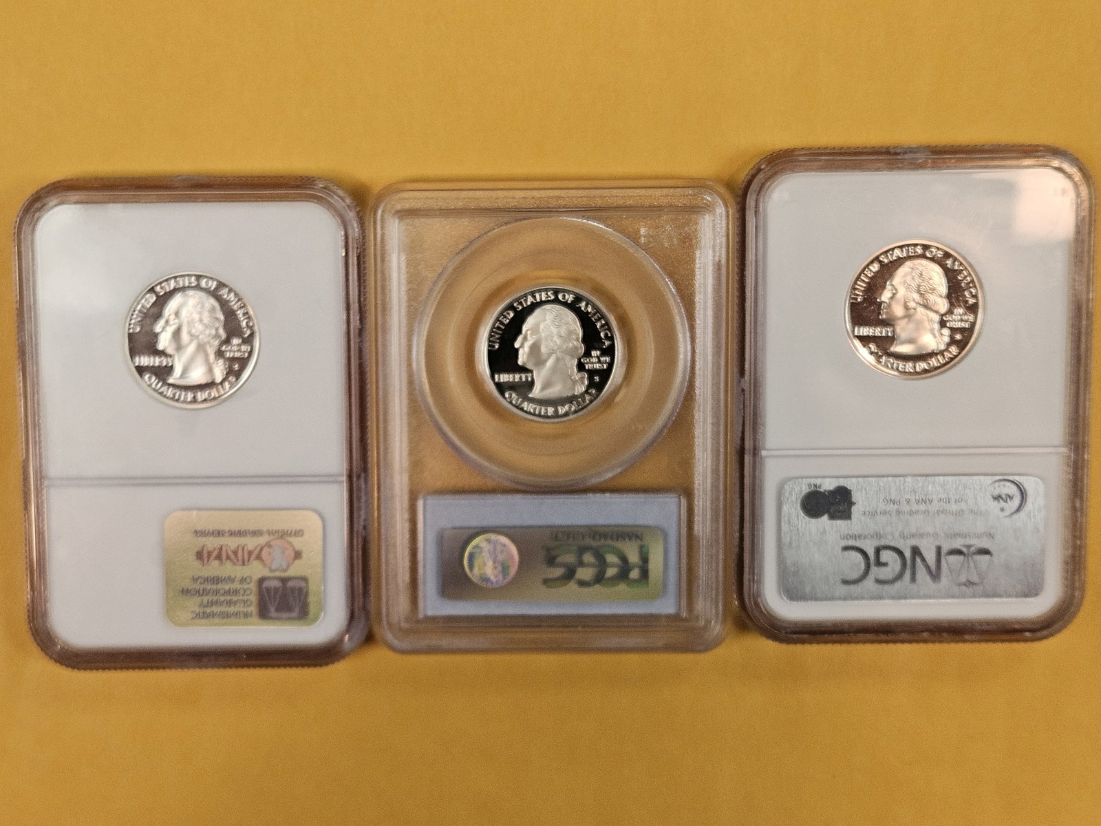 Three Proof 69 NGC and PCGS-graded Silver Washington Quarters - 2