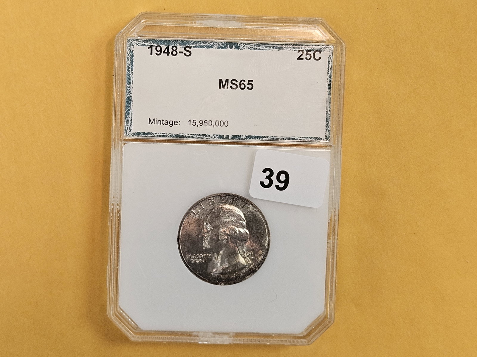 GEM! PCG 1948-S Washington Quarter in Mint State 65 - 2