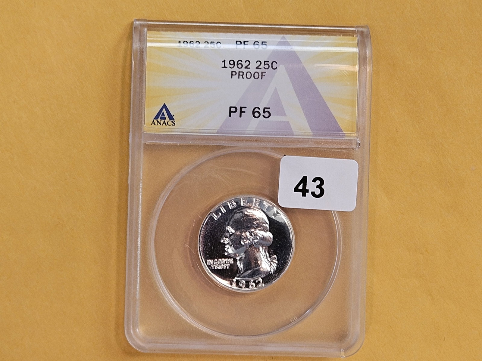 ANACS 1962 Silver Washington Quarter in Proof 65 - 2