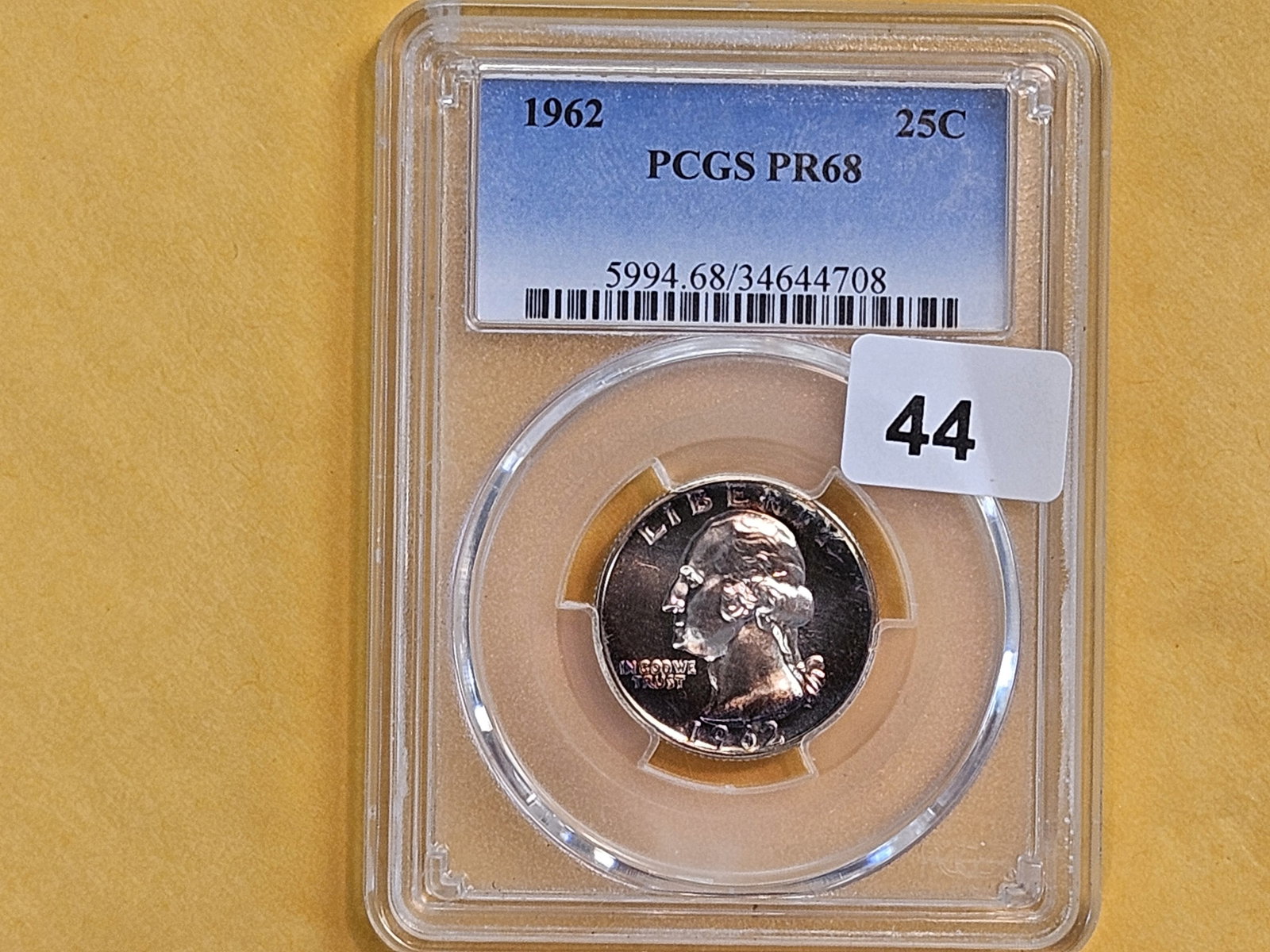 Near Perfect! PCGS 1962 Washington Quarter in Proof 68 - 2