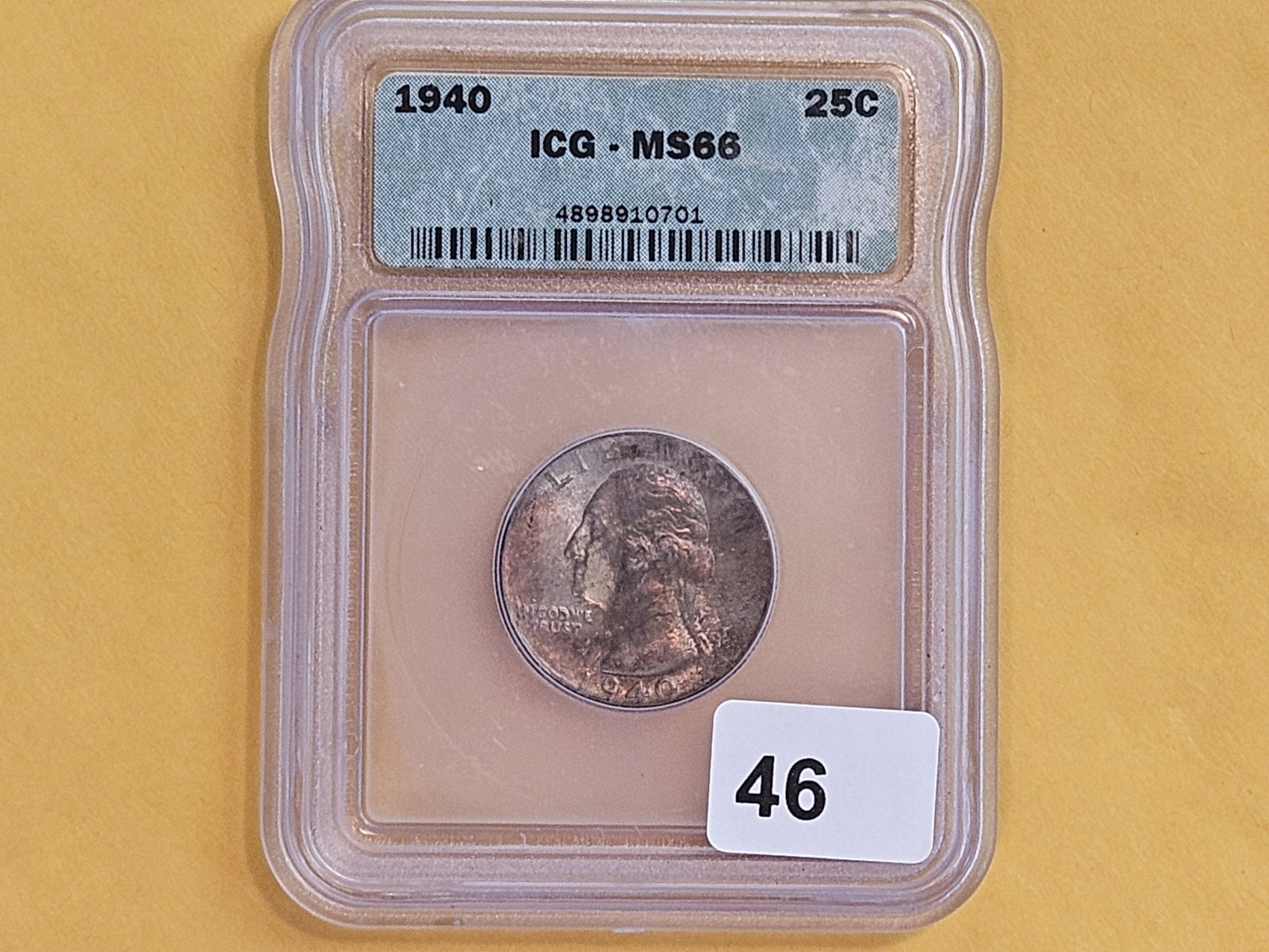 GEM! ICG 1940 Washington Quarter in Mint State 66 - 2