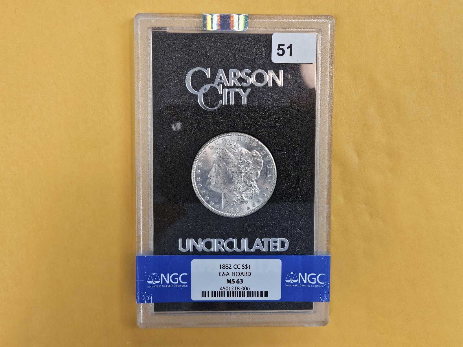 ** KEY DATE ** NGC 1882-CC Morgan Dollar in Mint State 63 - 2