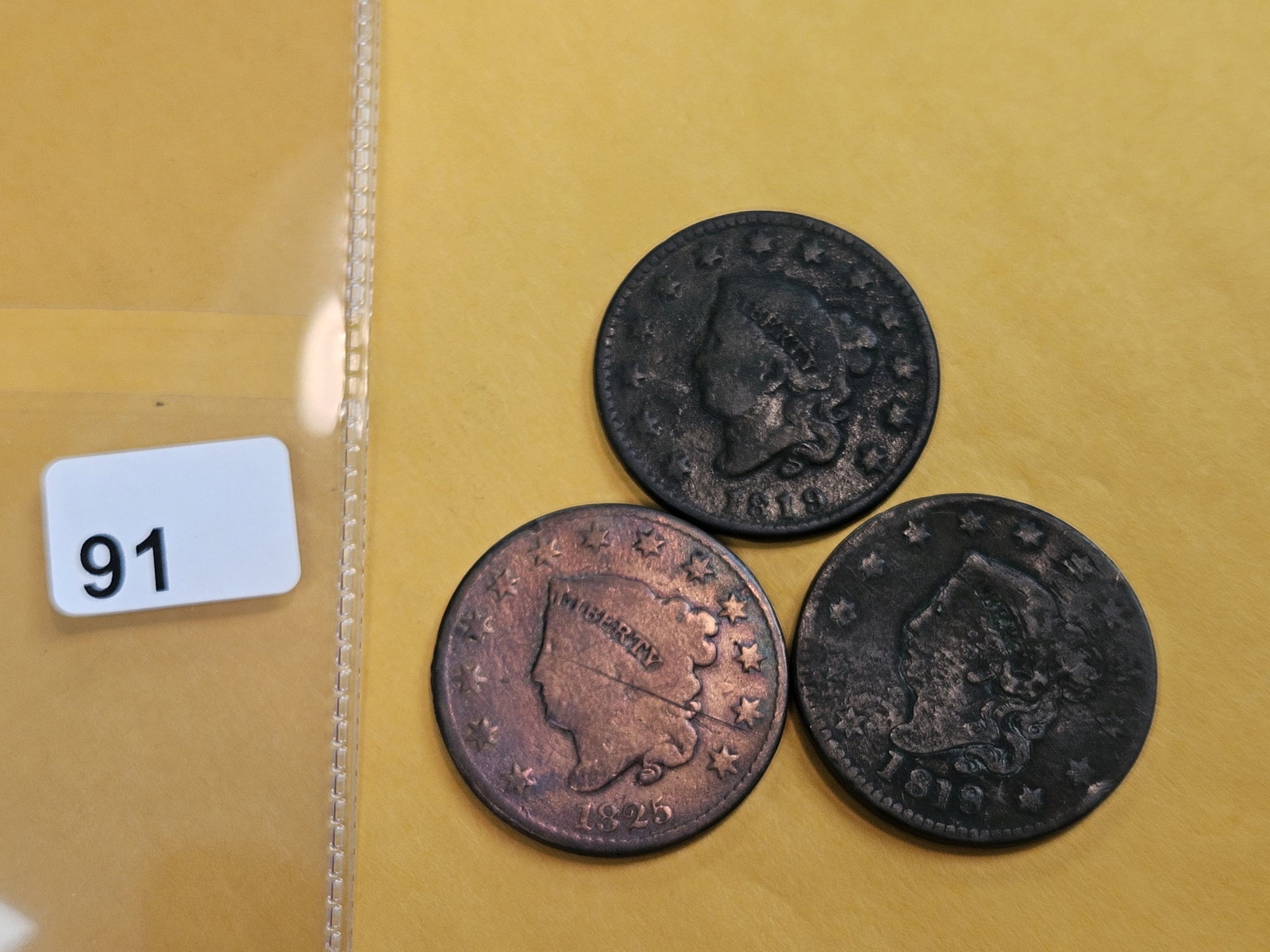 Three slightly better Coronet Head Large Cents - 2