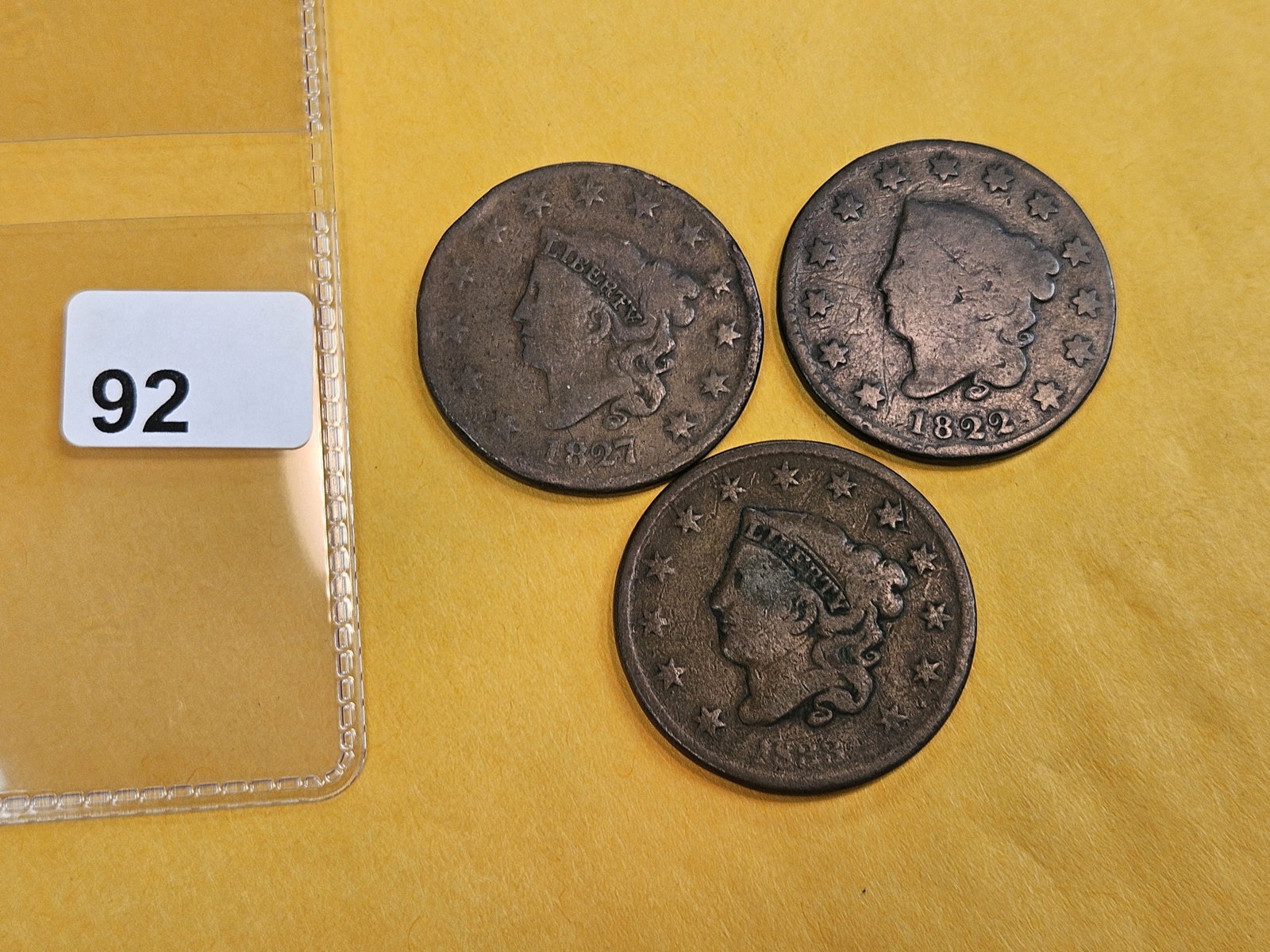 Three Coronet Head Large Cents - 2