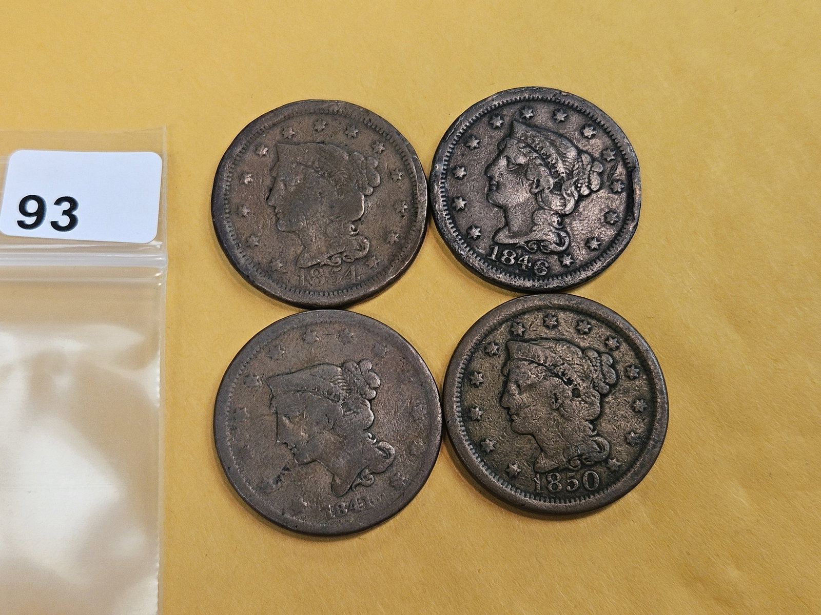 Four Braided Hair Large Cents - 2