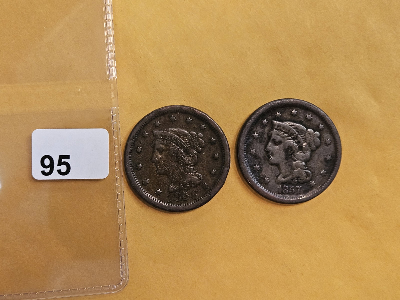 1856 and 1857 Braided Hair Large Cents - 2