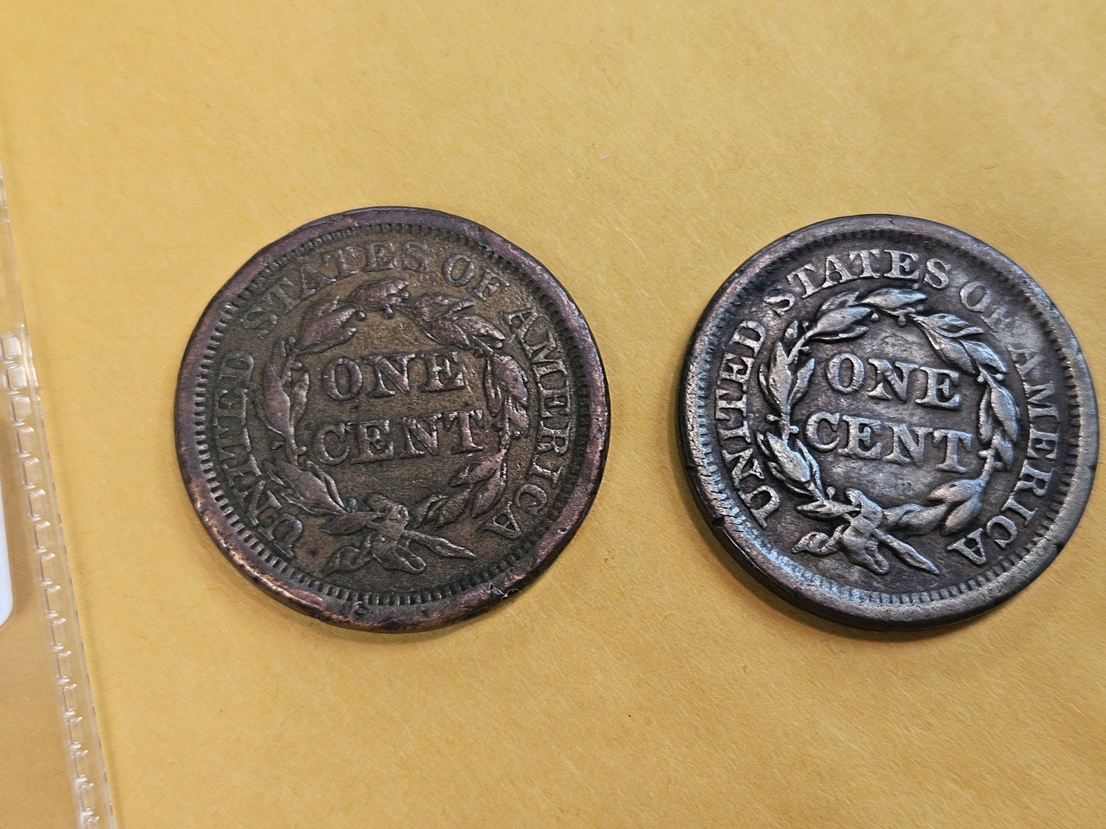 1856 and 1857 Braided Hair Large Cents - 3