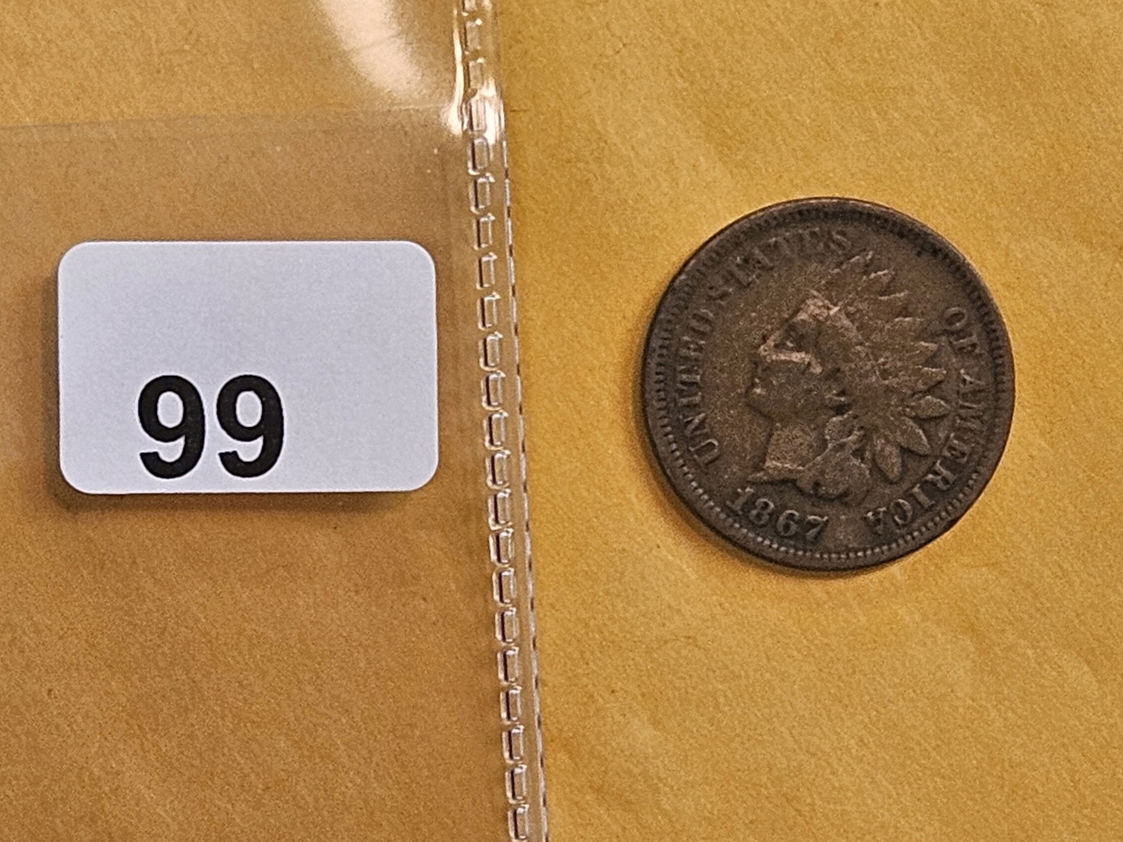 * Semi-key 1867 Indian Cent - 2