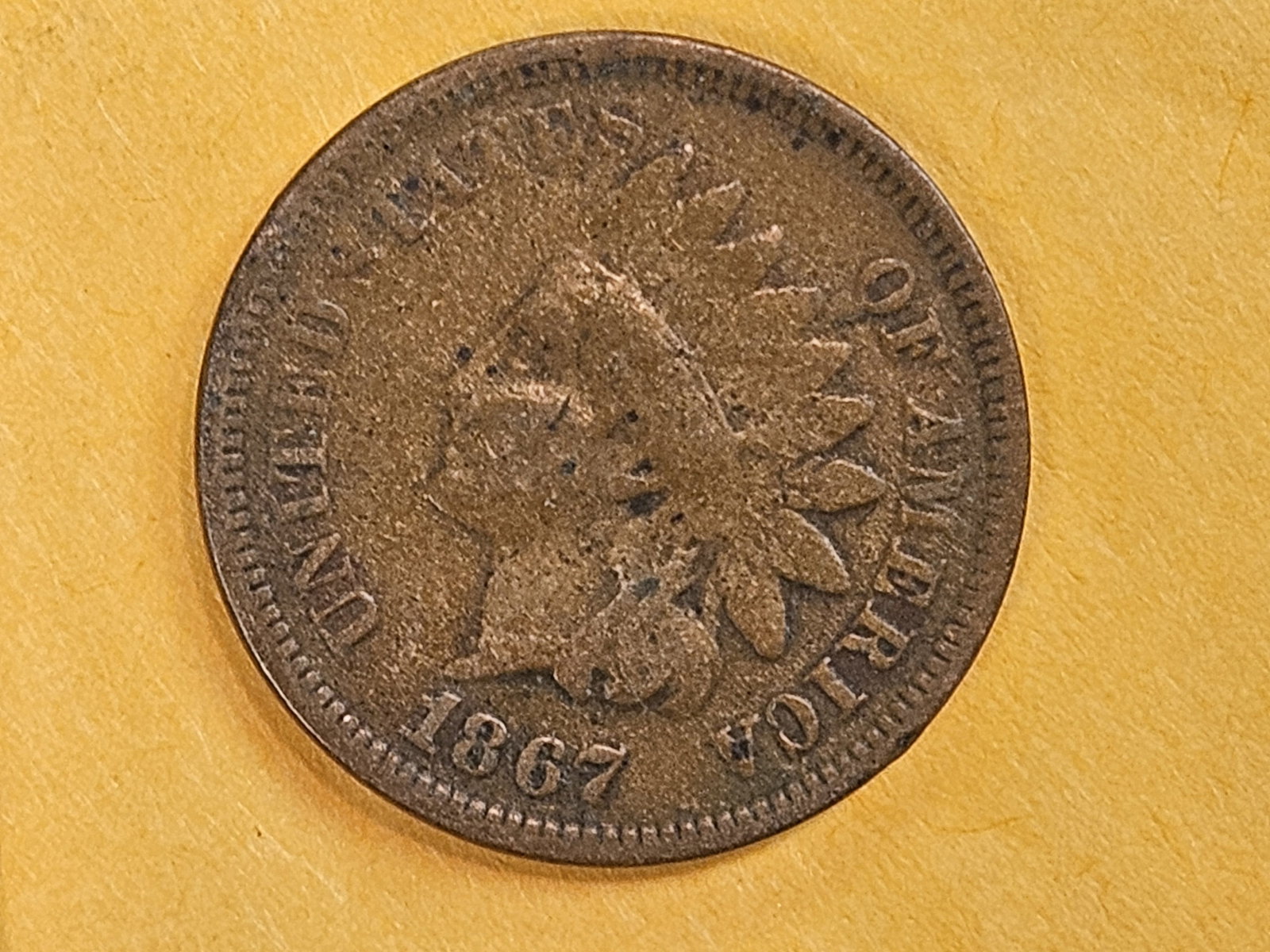 * Semi-key 1867 Indian Cent - 3