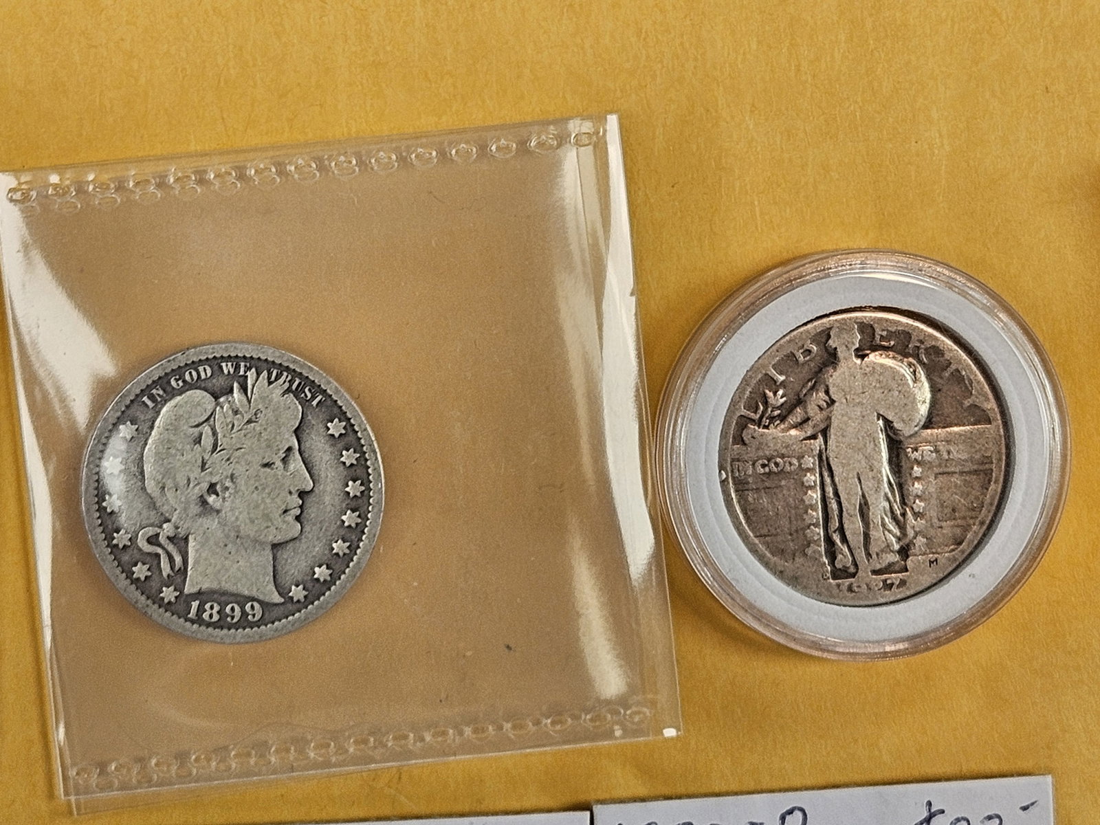 Seven mixed silver quarters - 3