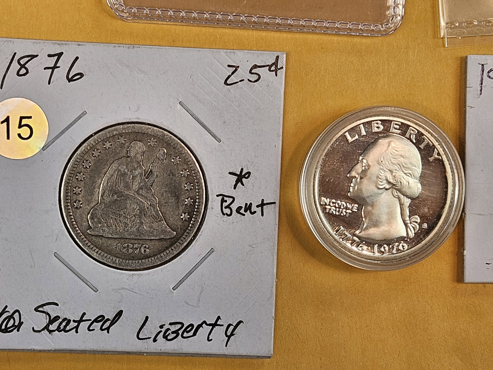 Seven mixed silver quarters - 4