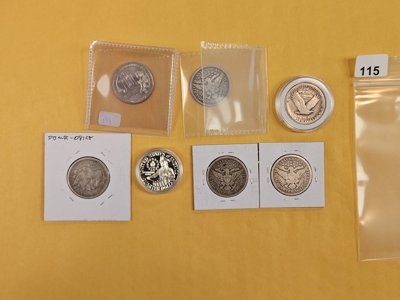 Seven mixed silver quarters - 6
