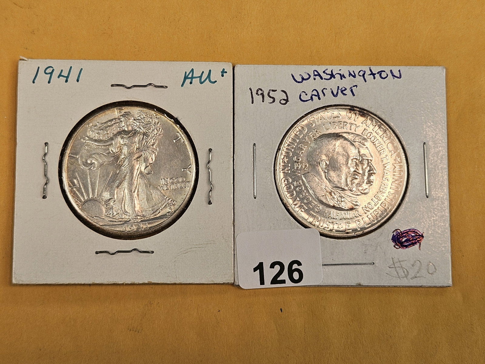 Two Brilliant AU-BU Silver Half Dollars - 2