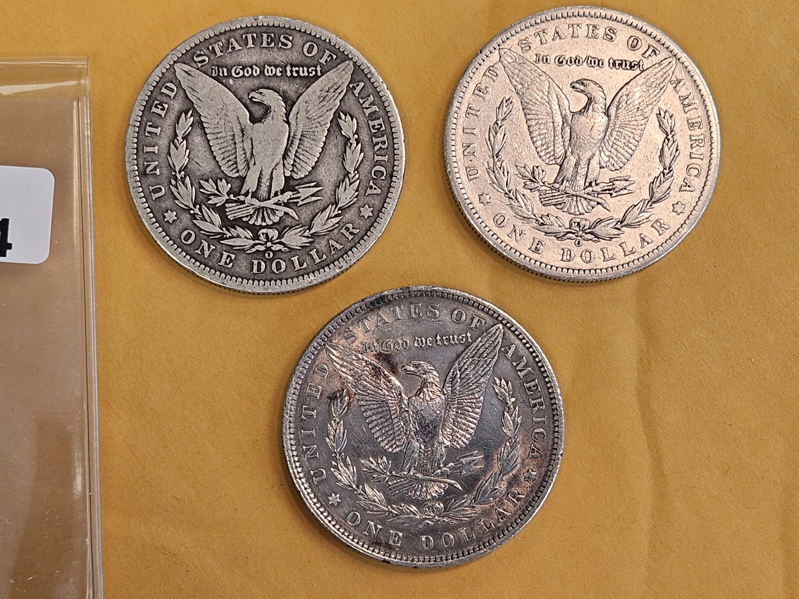Three mixed Morgan Silver Dollars - 2