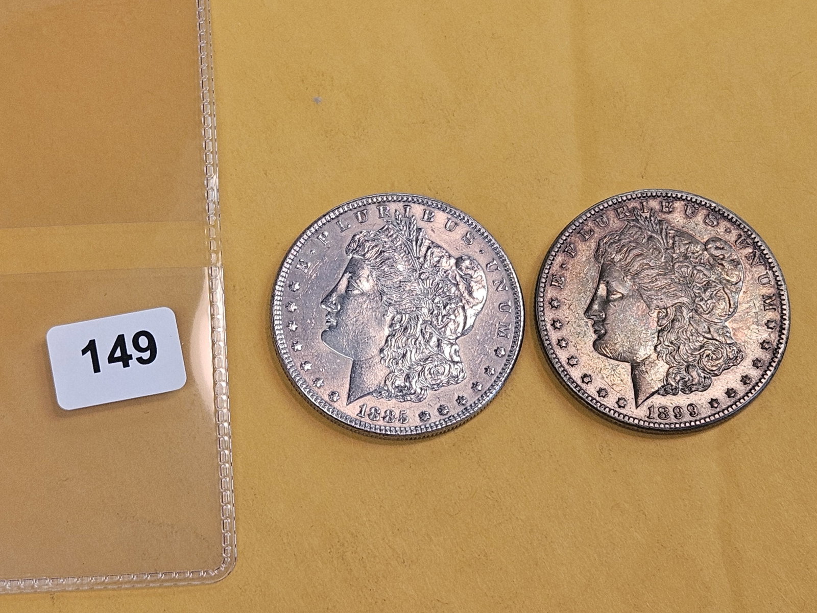 Two About Uncirculated Morgan Silver Dollars - 2