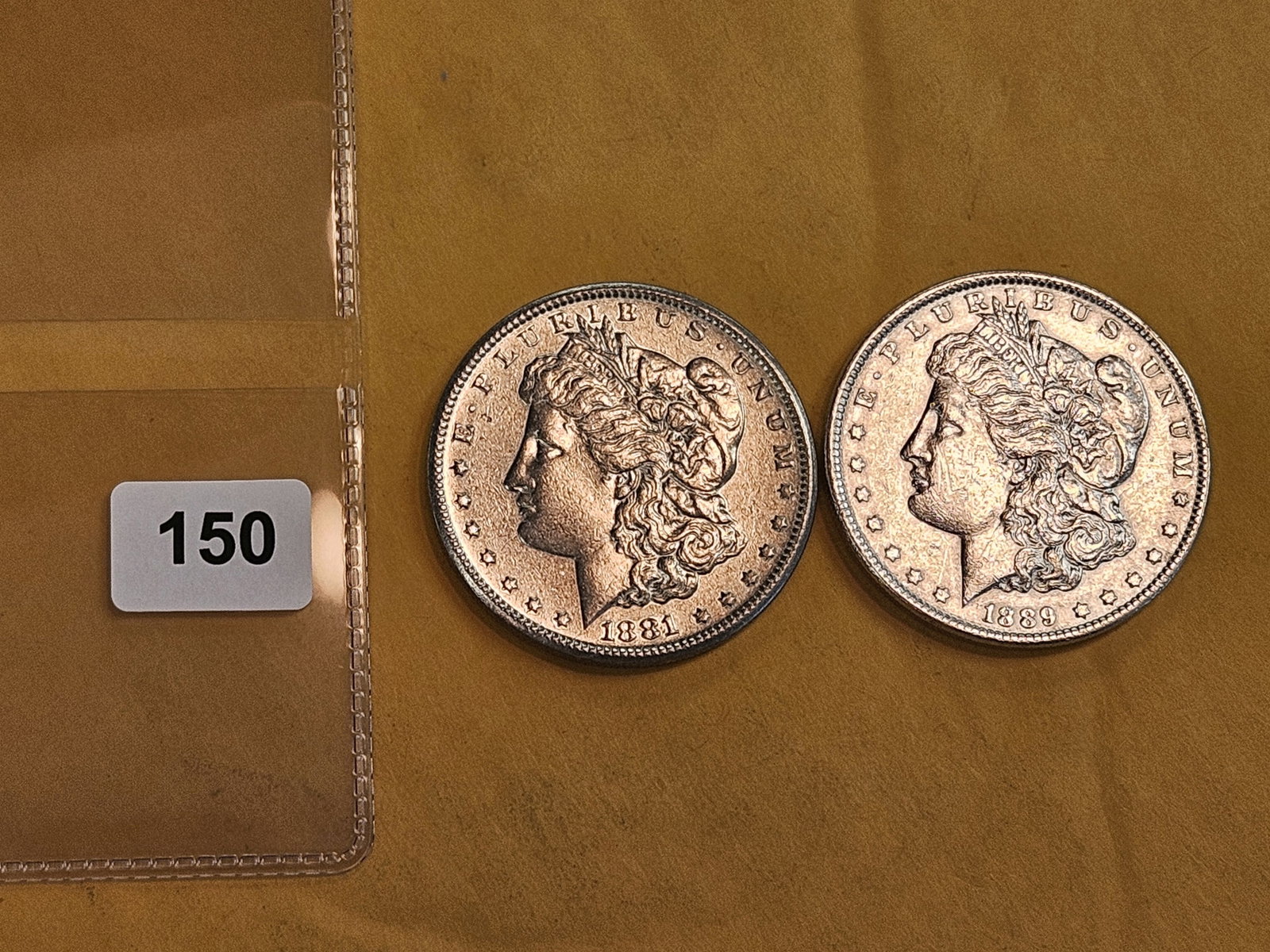 Two About Uncirculated Morgan Silver Dollars - 2