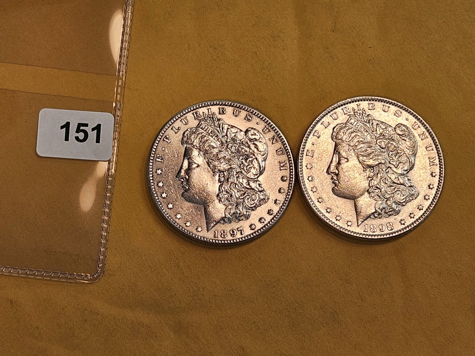 Two About Uncirculated Morgan Silver Dollars - 2