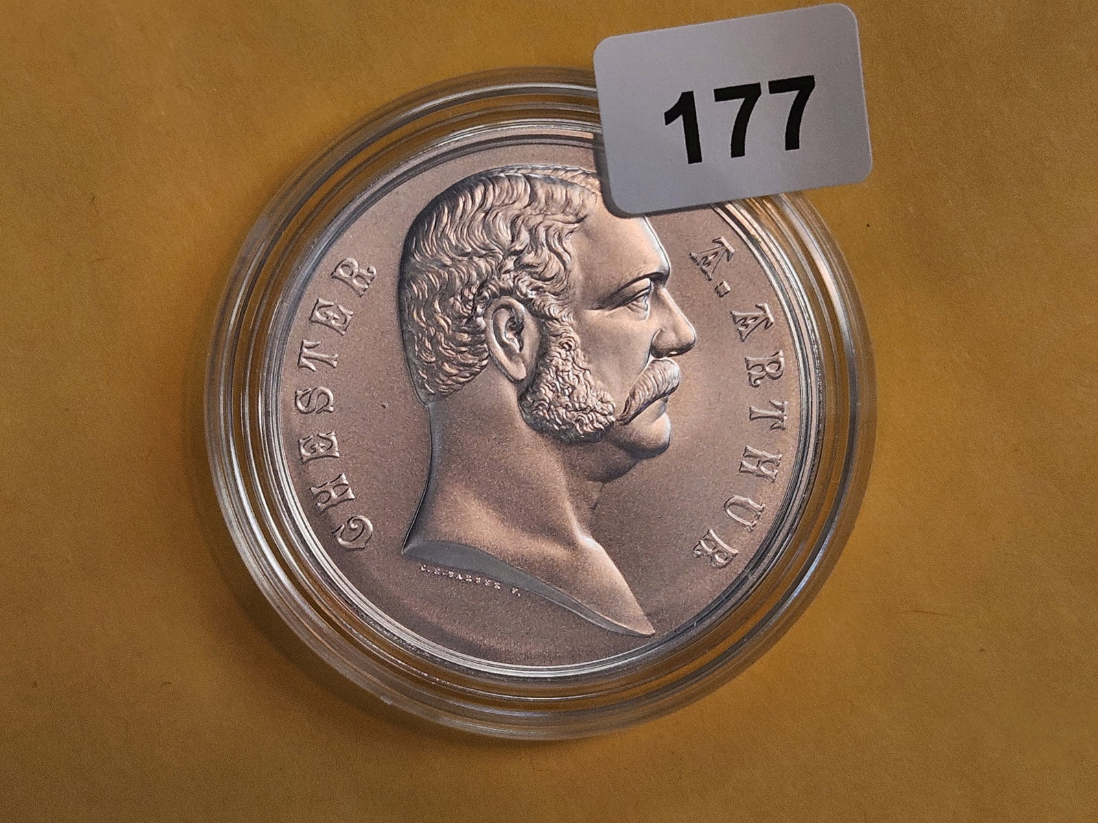 Chester A Arthur SILVER Mint Medal in original capsule: Issuer: United States Mint. Metal Content: 1 Troy Ounce of 99.9% Silver. Diameter: 1.598 inches (40.6 mm)