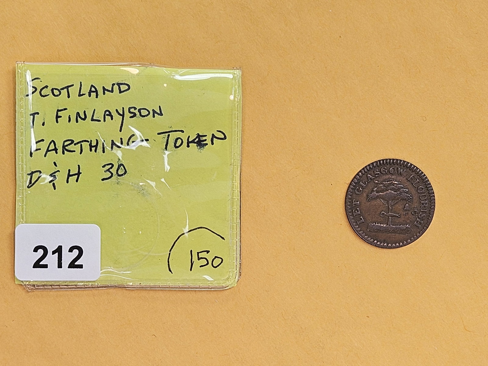 * Scarce * Scotland copper one farthing token - 2