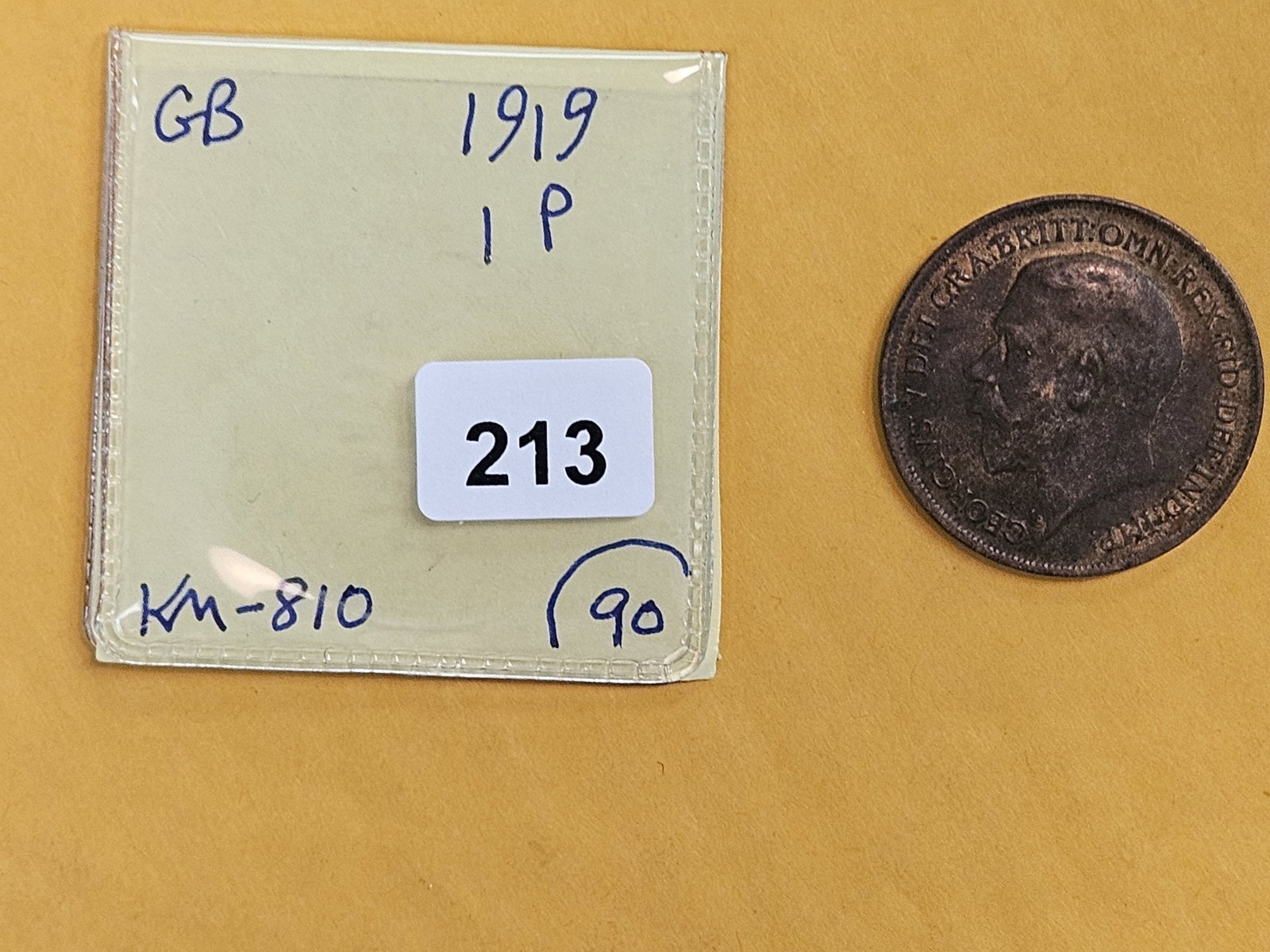 Reddish-Brown 1919 Great Britain Large Penny - 2