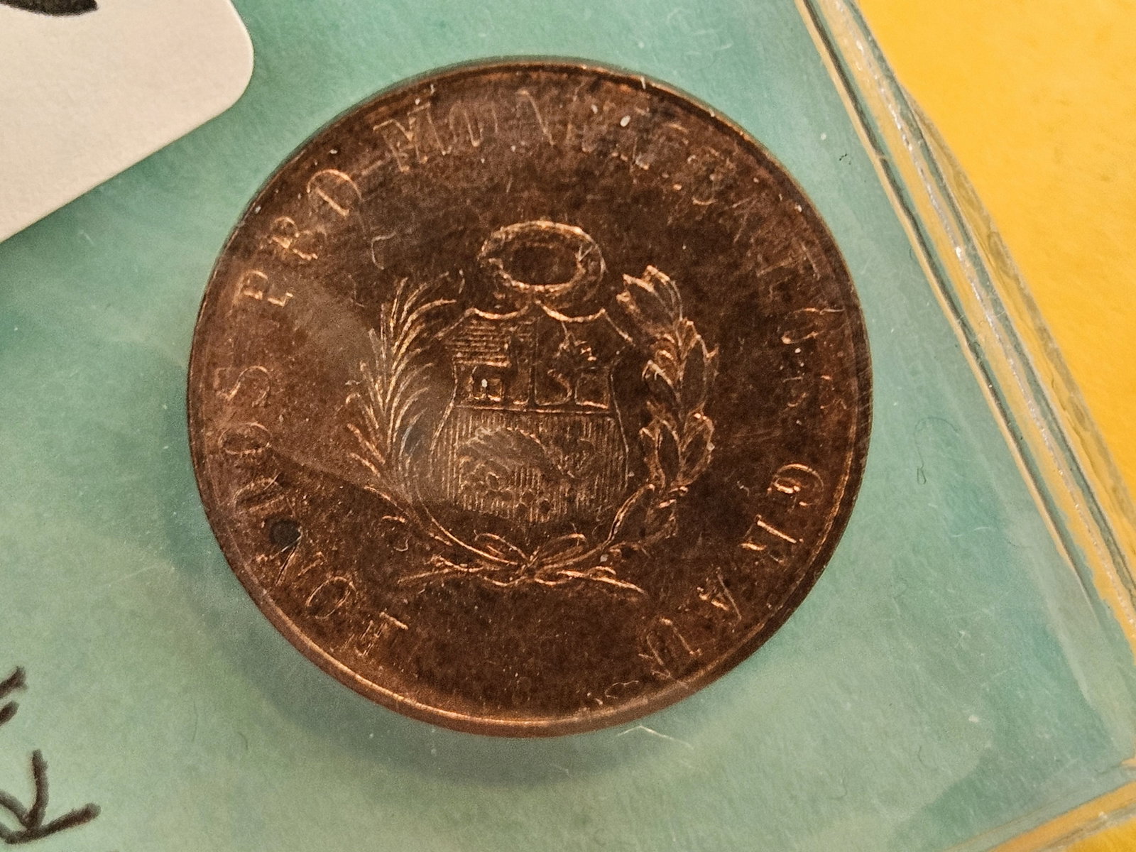 Brilliant Uncirculated Red 1935 Peru 20 centavos - 4