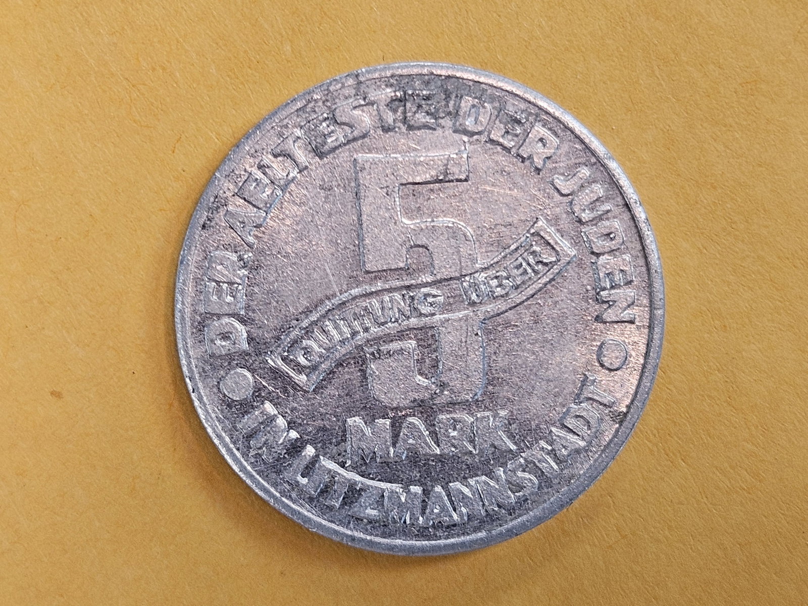 * Scarce Poland Litzmannstadt Lodz Ghetto 5 mark coin - 5