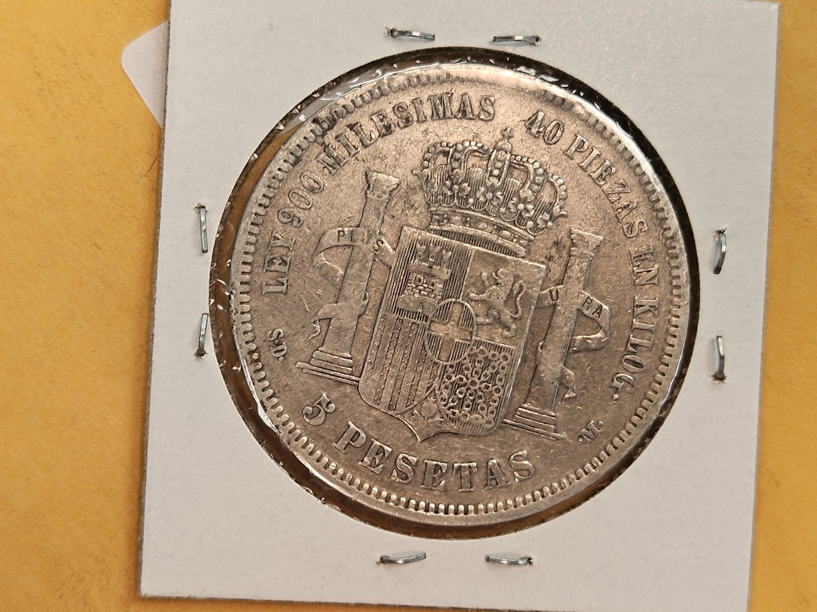 1871 Spain silver 5 pesetas - 2