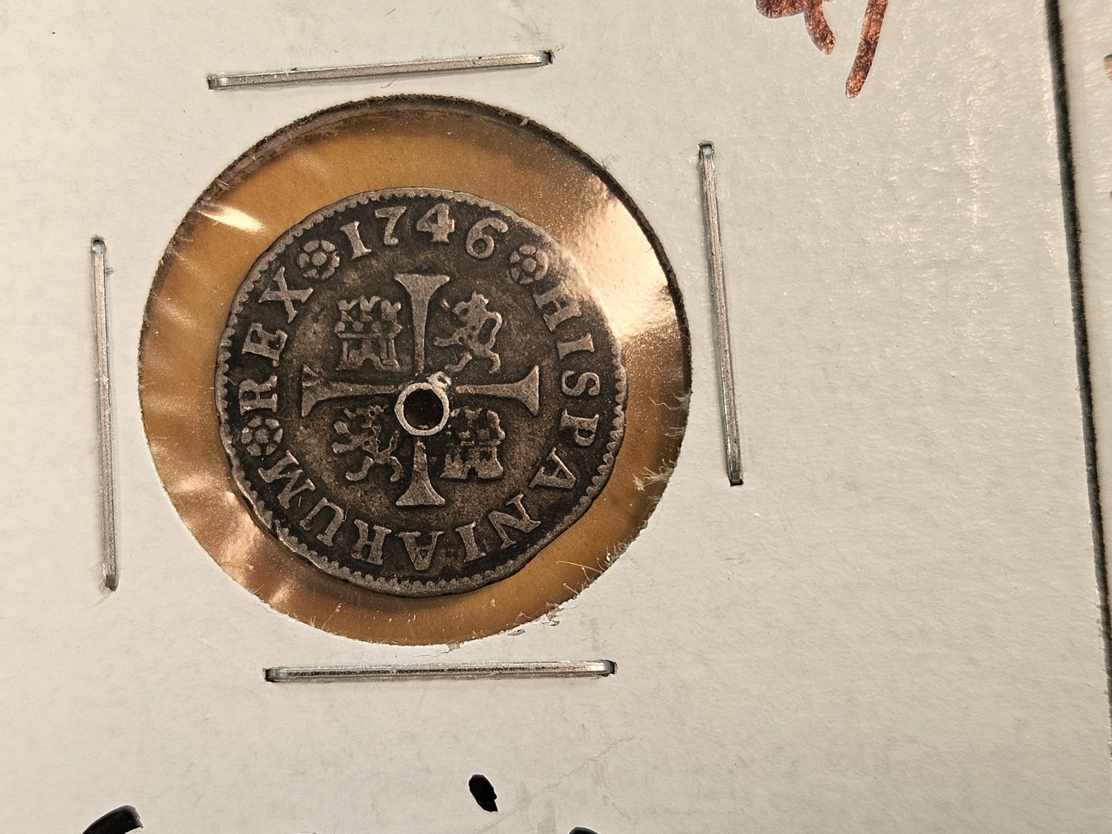 Three silver Spanish coins from the 1700's - 2