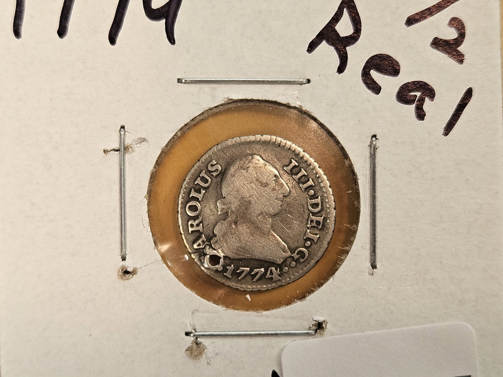 Three silver Spanish coins from the 1700's - 4