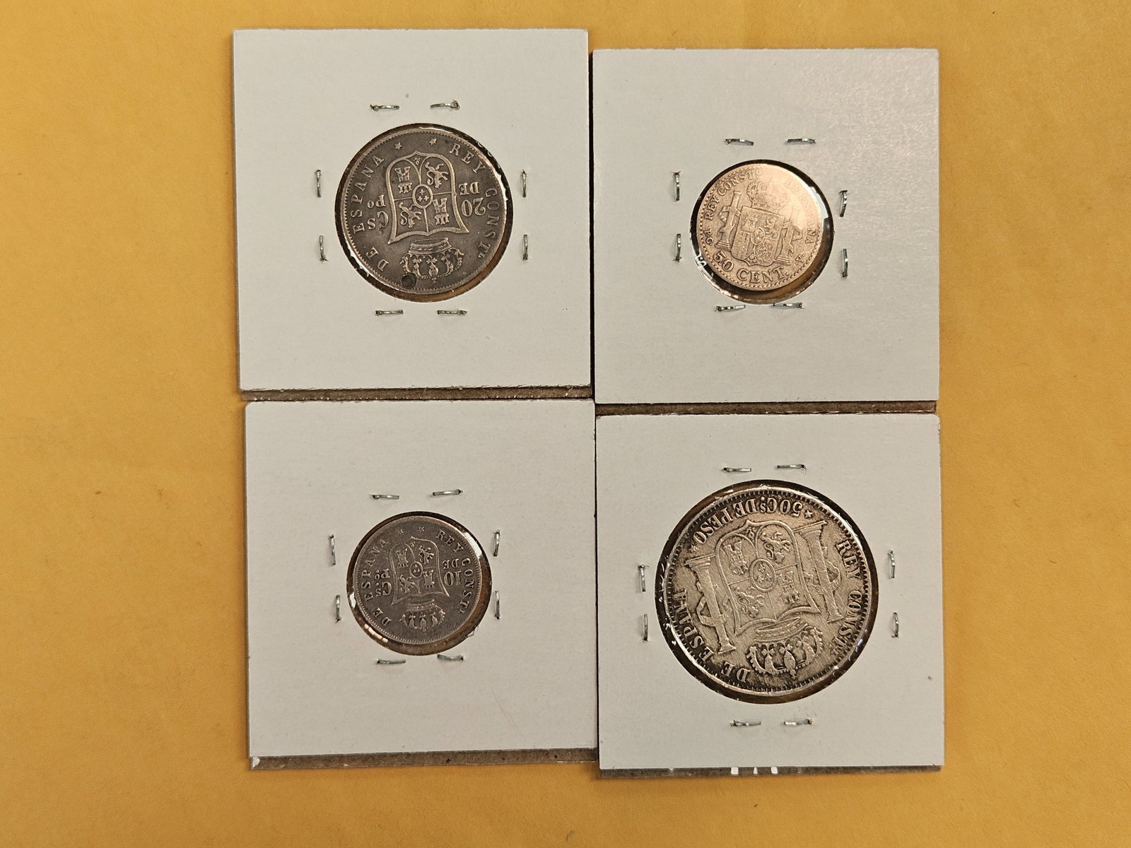 Four mixed Spanish coins - 3