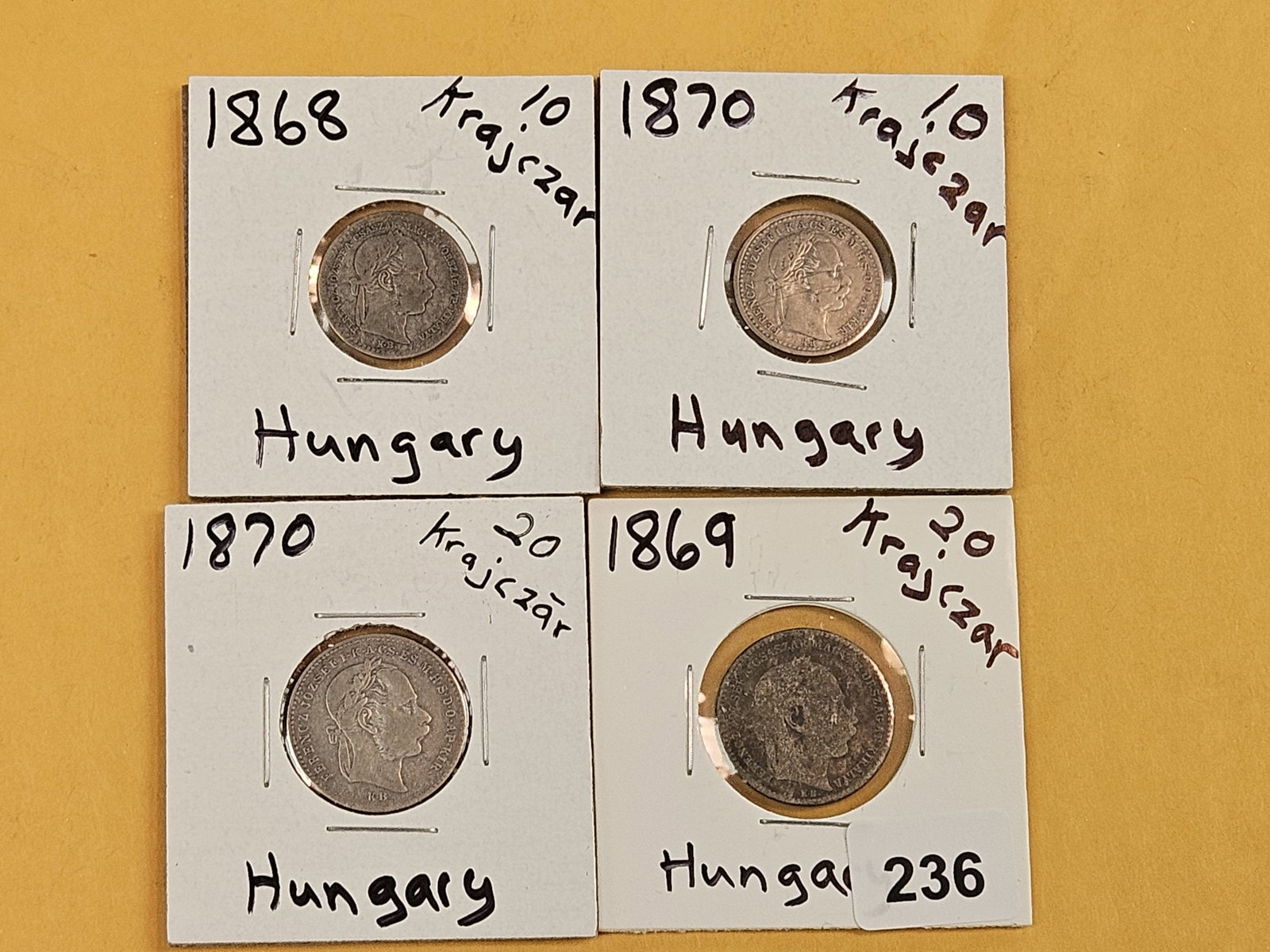 Four silver Hungarian coins - 2