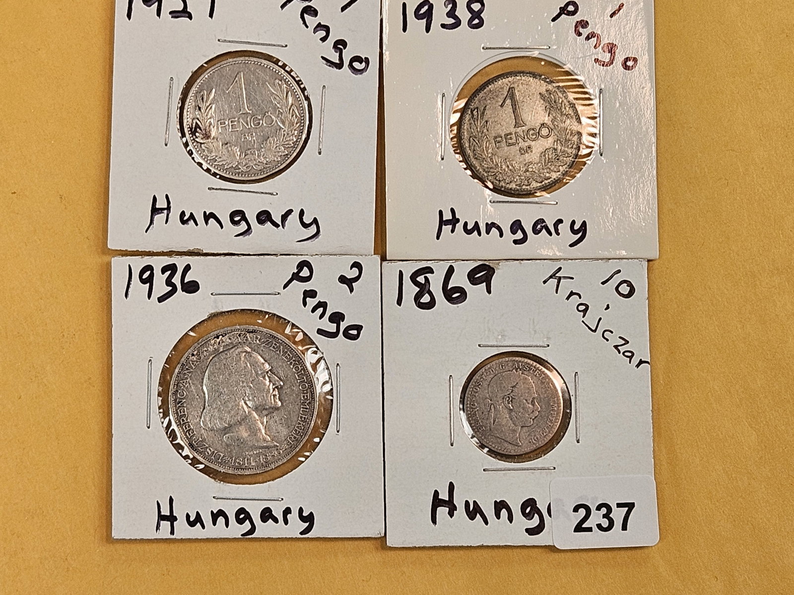 Four silver Hungarian coins - 2