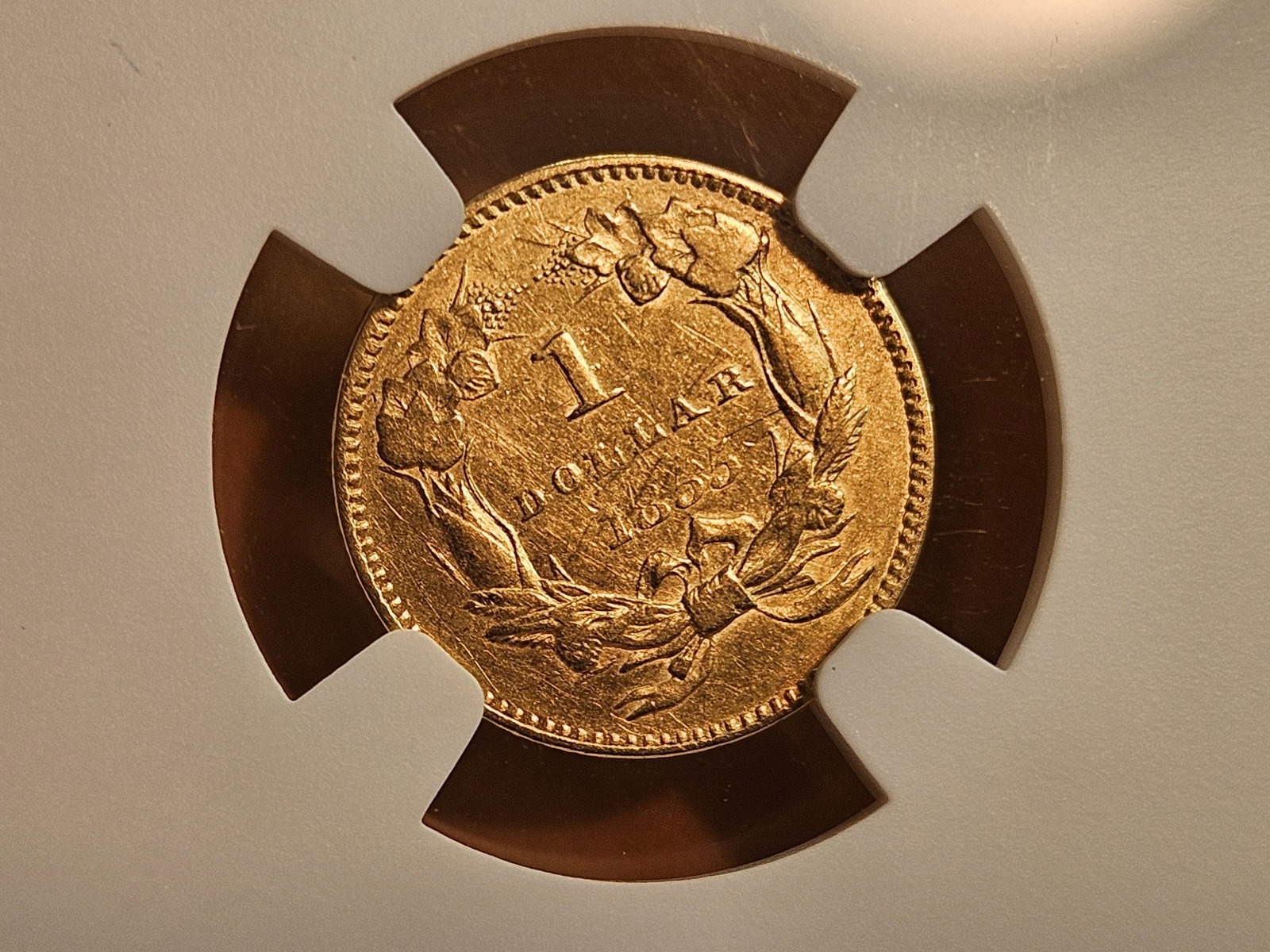 GOLD! NGC 1885 Gold Dollar in Brilliant About Uncirculated - 55 - 4